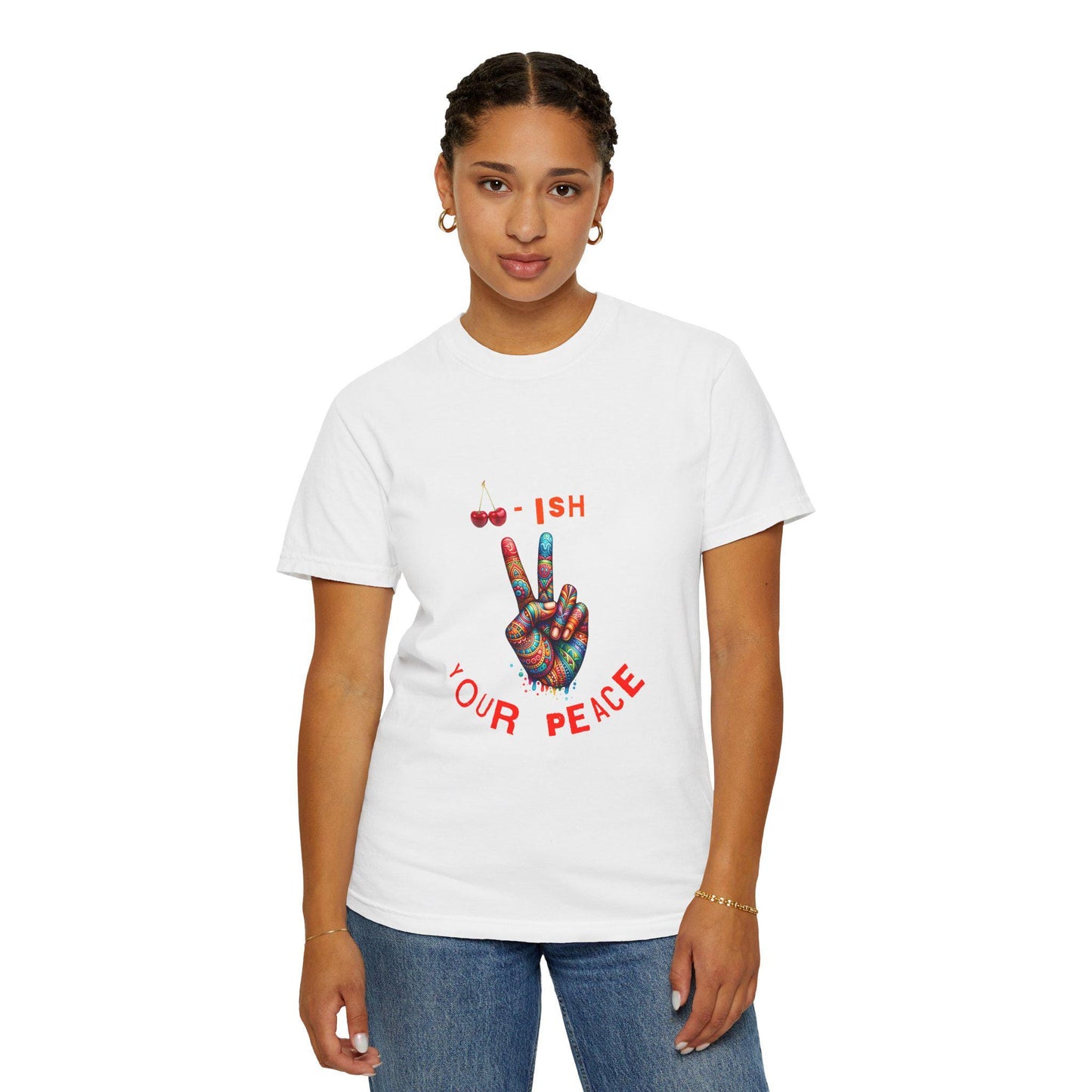 Cherrish Your Peace Sign Unisex T-Shirt with Vibrant Design, Cozy Sweatshirt for Everyday Wear, Perfect Gift for Activists, Streetwear