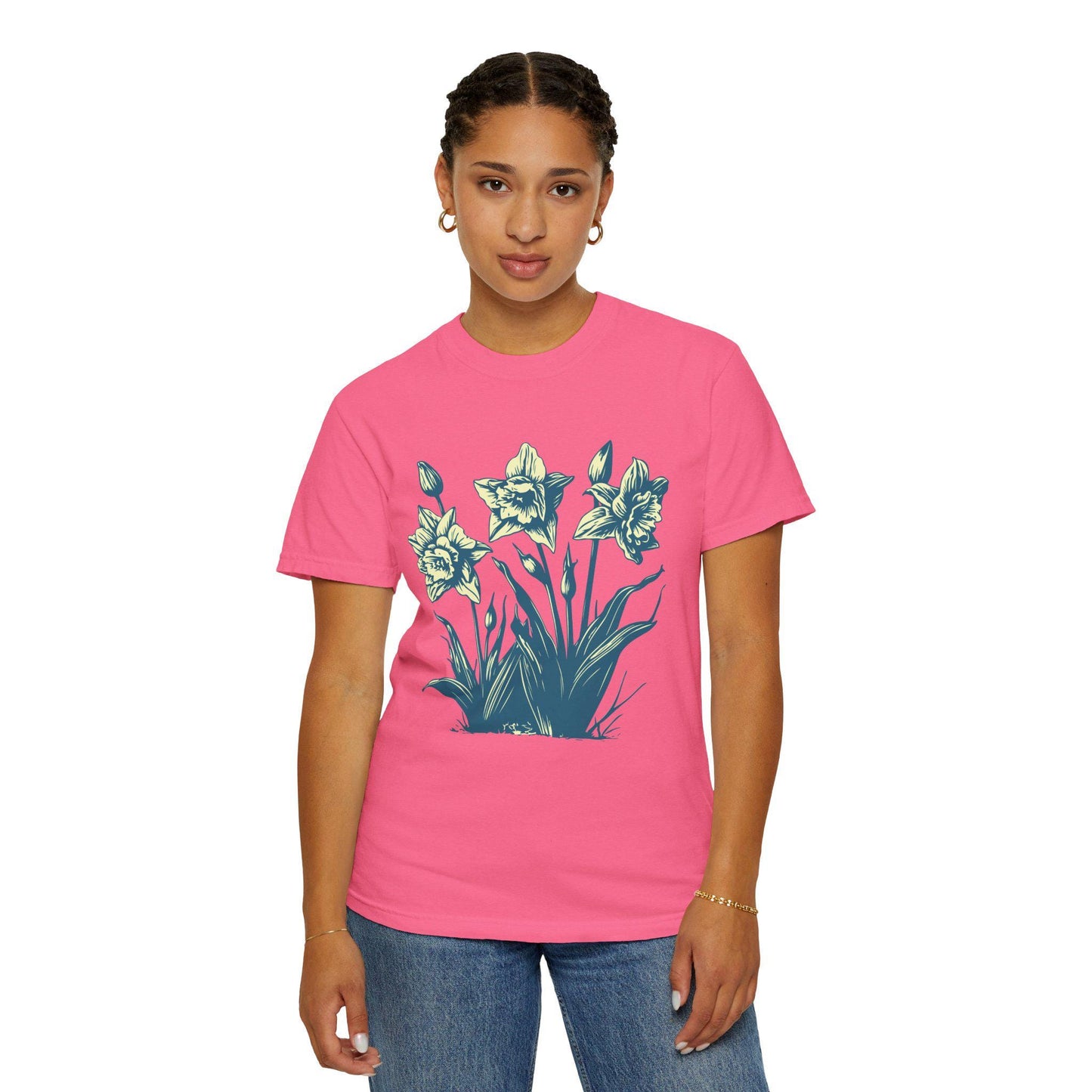 Boho Daisy Flower Shirt, Comfort Colors, Botanical Floral Graphic Tee, Nature Lovers Gift, Casual Wear, Spring & Summer Fashion