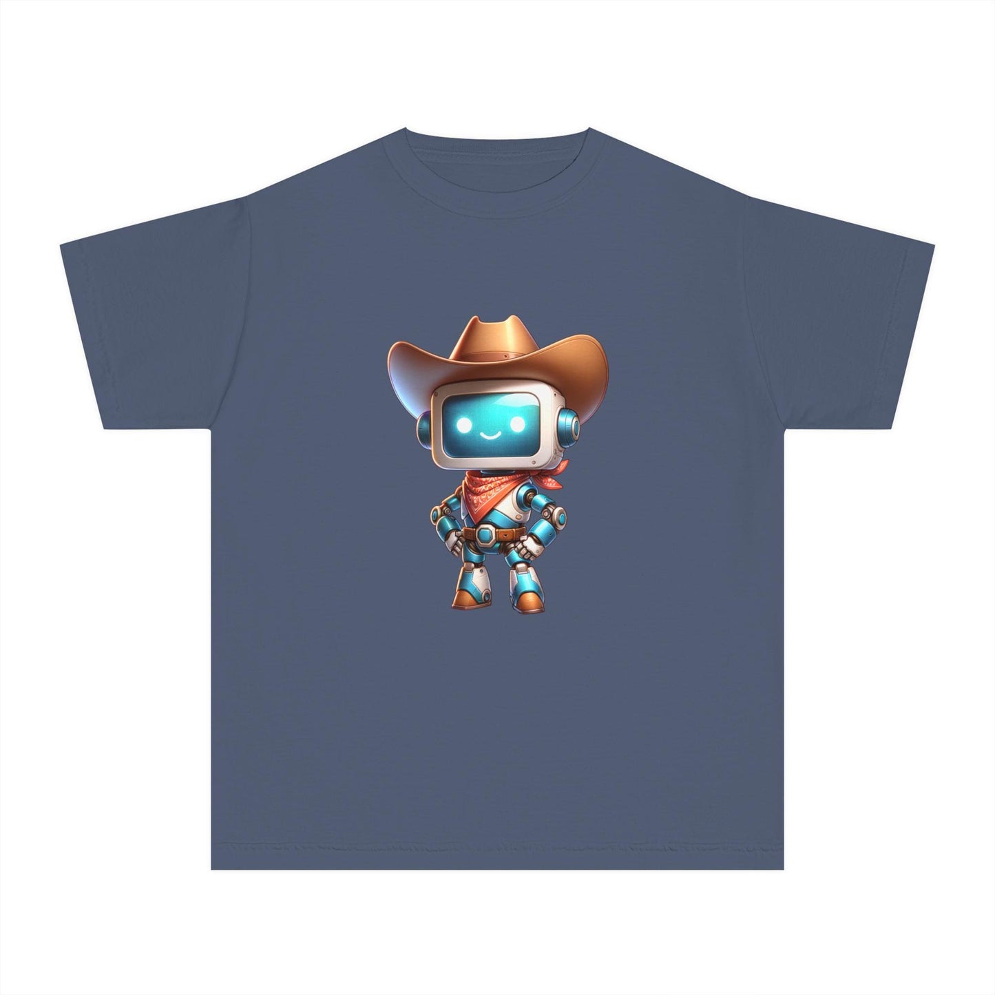 Cowboy Robot Youth Tee, Fun Kids T-Shirt, Cute Graphic Tee, Birthday Gift, Casual Wear, Summer Outfit, Screen Print Design, Back to School