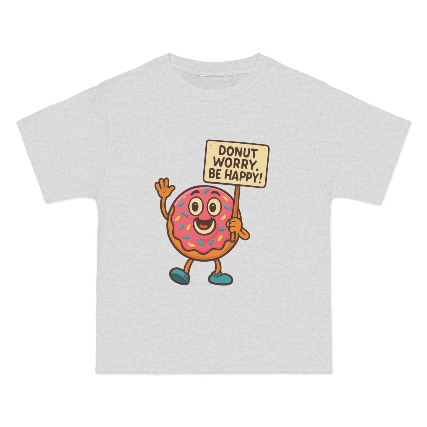 Donut Worry Be Happy T-Shirt - Fun and Inspirational Graphic Tee for Food Lovers, Perfect for Gifts, Casual Wear, Birthday, and Celebrations
