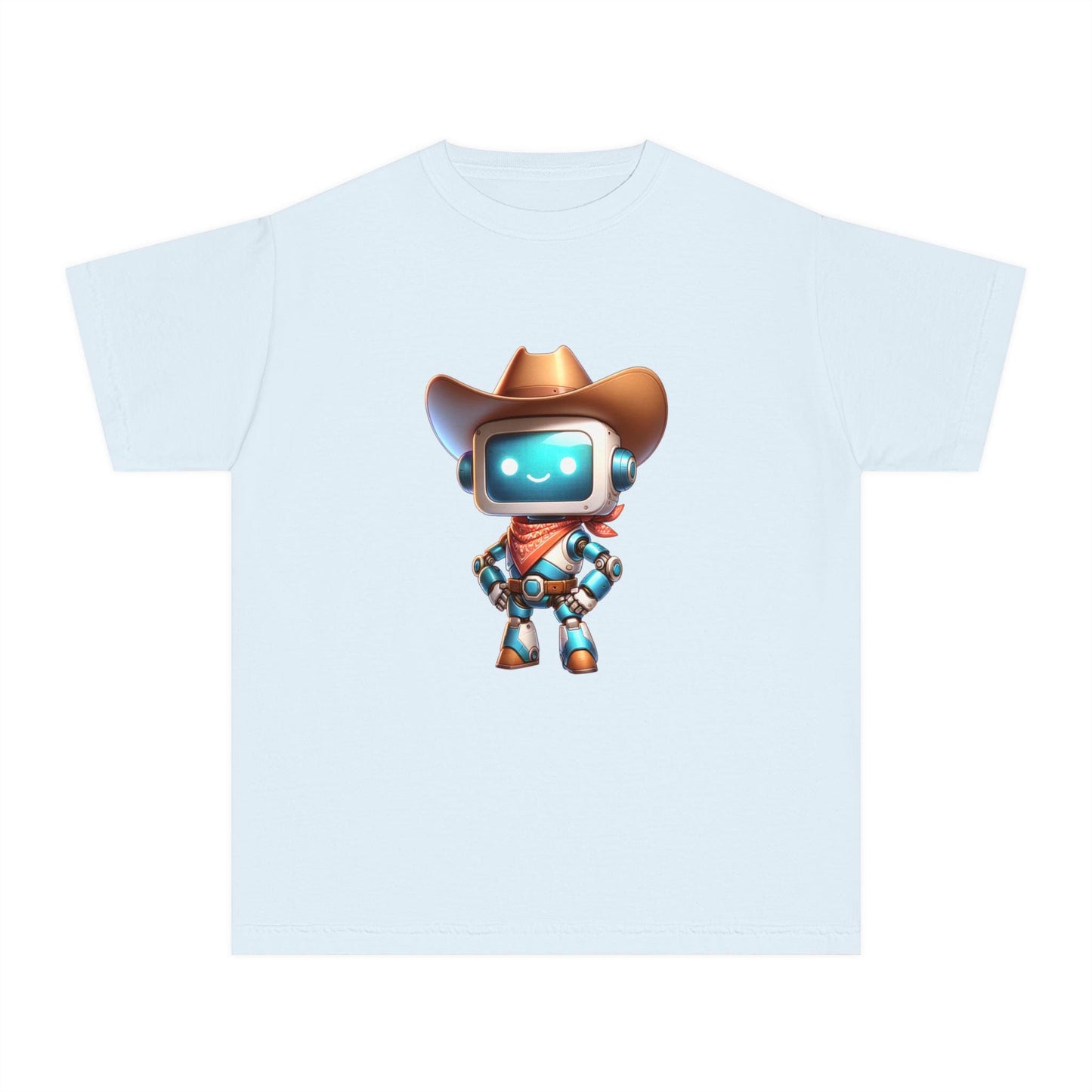 Cowboy Robot Youth Tee, Fun Kids T-Shirt, Cute Graphic Tee, Birthday Gift, Casual Wear, Summer Outfit, Screen Print Design, Back to School