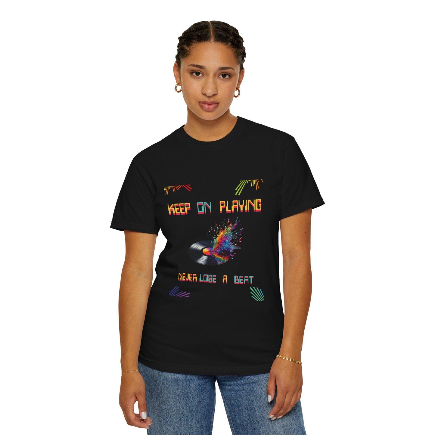 Vibrant Music Tee - Unisex Garment-Dyed T-shirt, Playful Vintage Shirt, Perfect for Musicians, Gifts for Music Lovers, Festival Apparel
