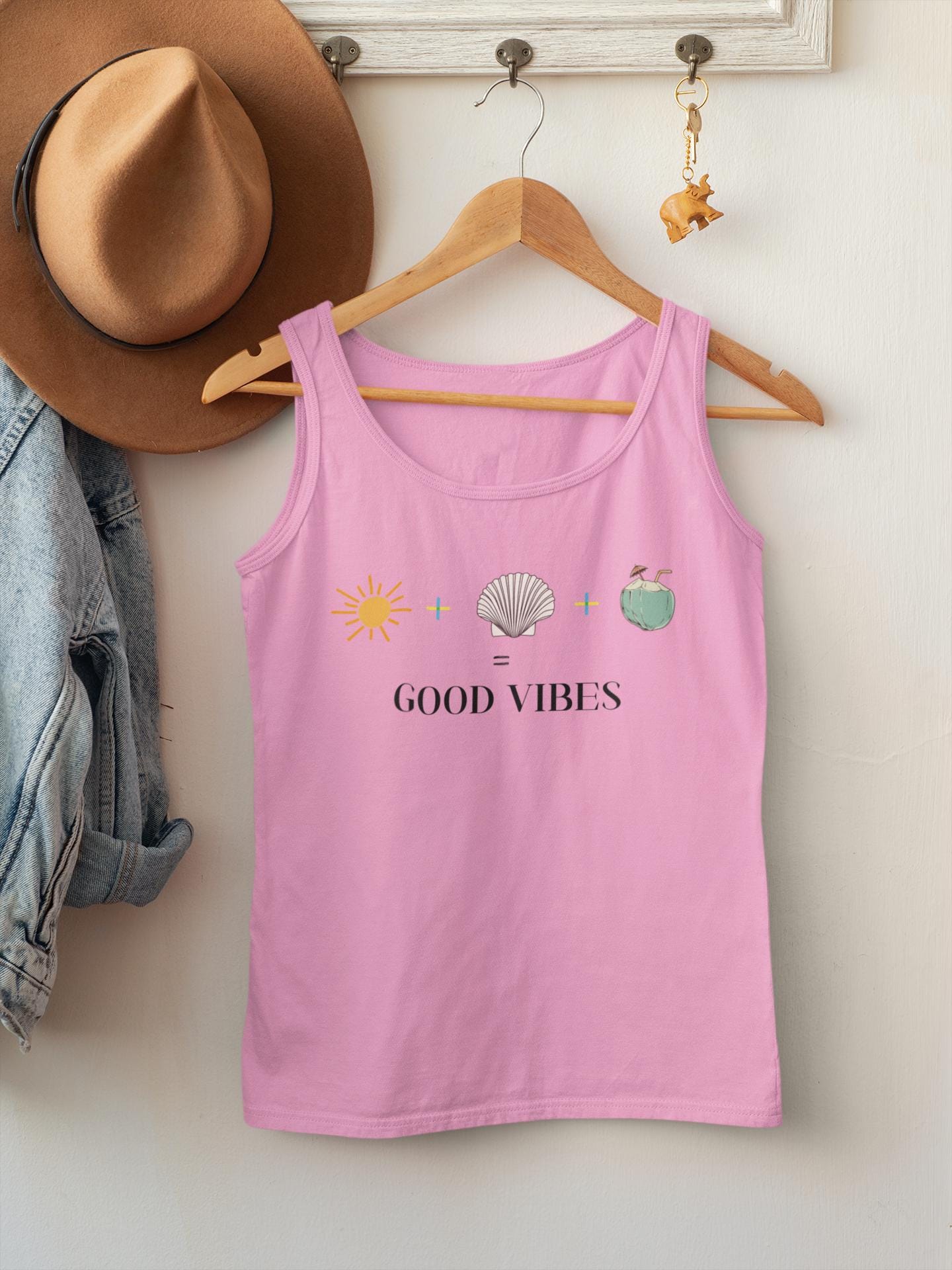 Sun Salt Sand Coconut Tank Top, Beach Vibes Graphic Tee, Summer Essentials for Casual Wear, Unisex Garment-Dyed Tank, Fun Holiday Weekend