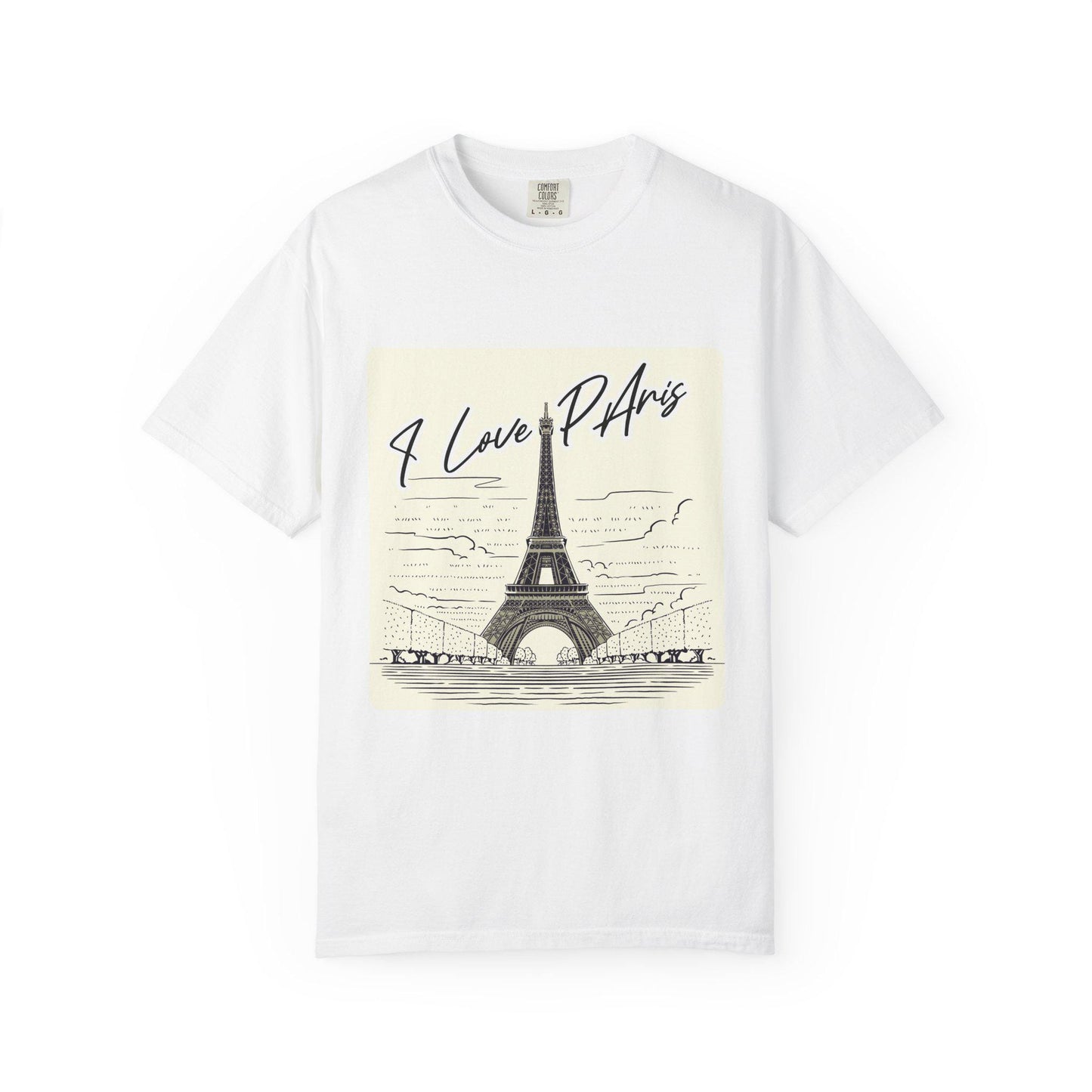 Paris Love T-Shirt, Casual Fashion Tee, Gift for Travelers, Summer Wardrobe Essential, Eiffel Tower Art Shirt, European Vacation Vibe Tee