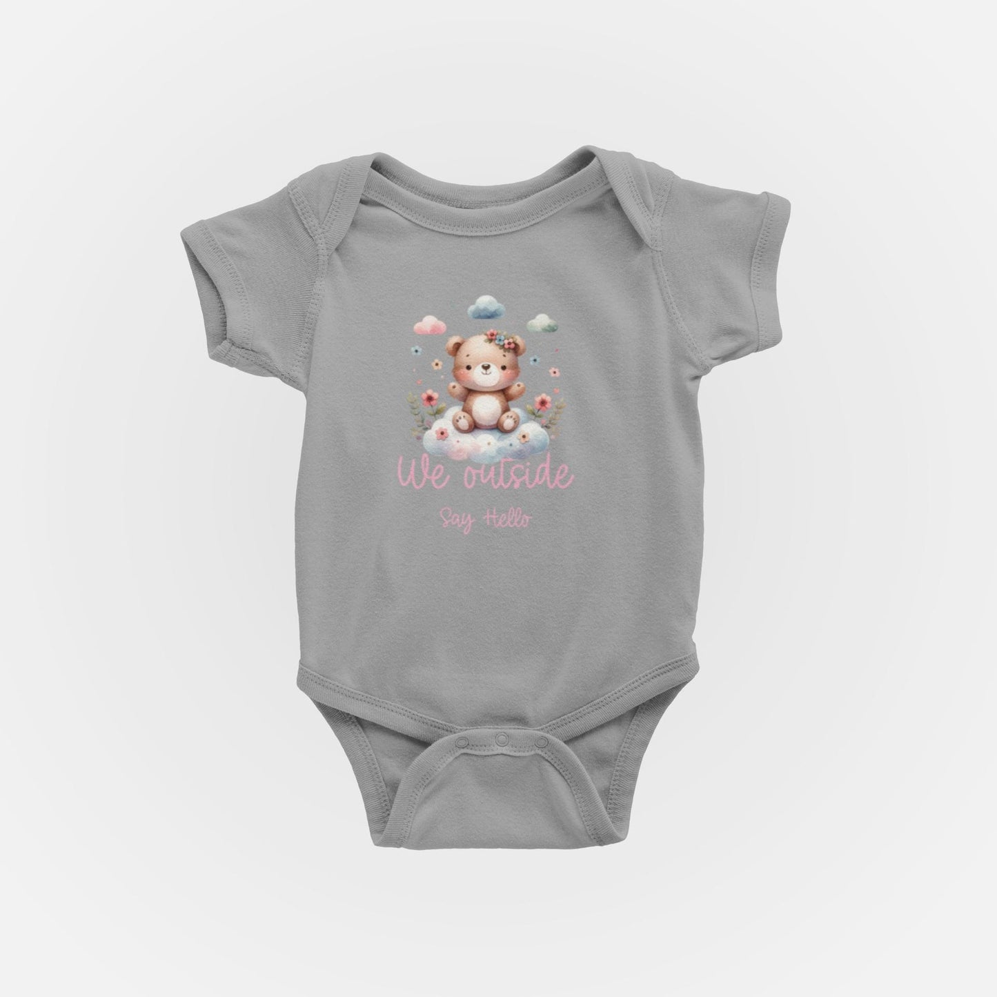 baby Onesie - "We Outside" Baby Suit, Newborn Gift, Toddler Outfit, Baby Shower Gift, Baby Clothes, Spring Wear, Bodysuits for Newborn