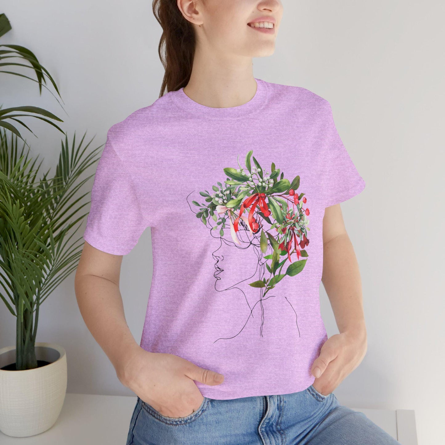 Floral Silhouette Tee, Bohemian Style Shirt, Nature Lover Gift, Spring Fashion, Casual Spring Summer Fall Wear, Eco-Friendly T-Shirt