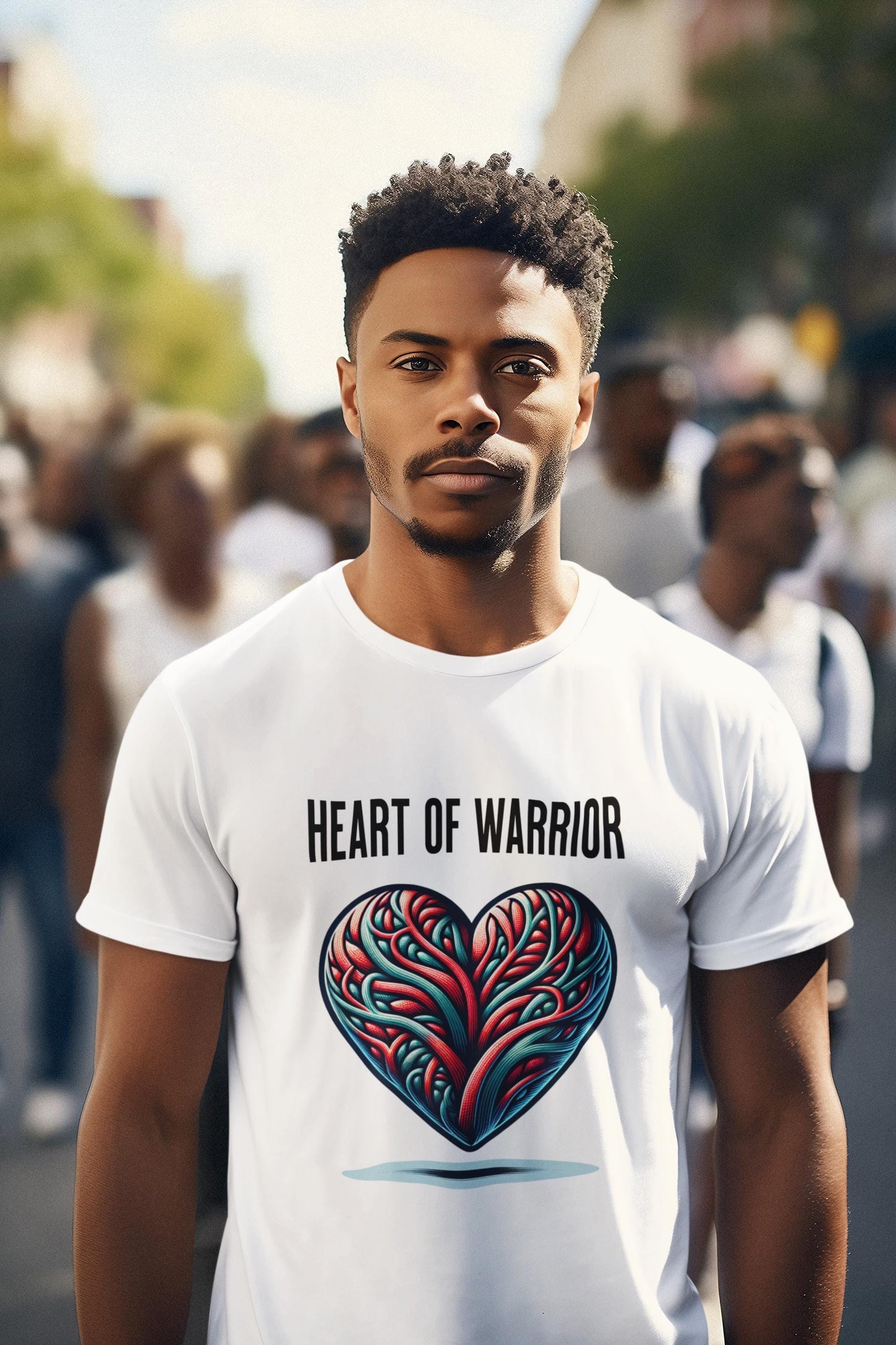 Heart of Warrior Unisex Tee, Inspirational Shirt, Motivational Gift, Casual Spring Summer Fall Wear, Empowerment Apparel, Heart Graphics Tee