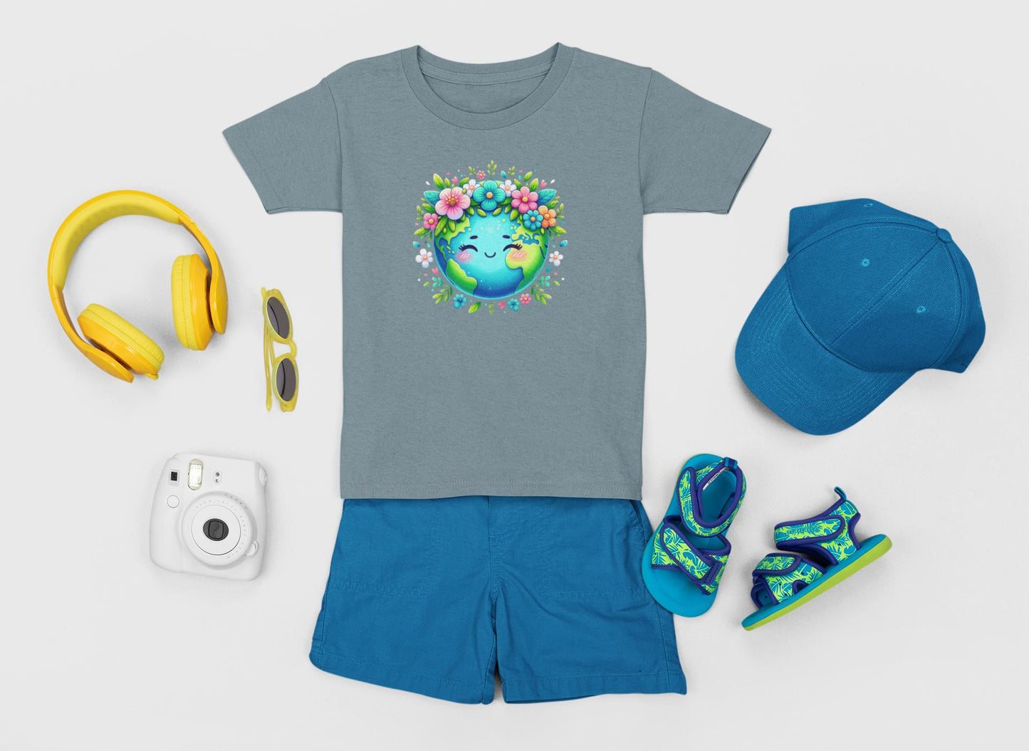 Kids Back to School T-Shirt, Floral Globe Graphic Tee, Fun Shirt for Children, Cool Back to School Clothing for Him and her, Gift For Kids