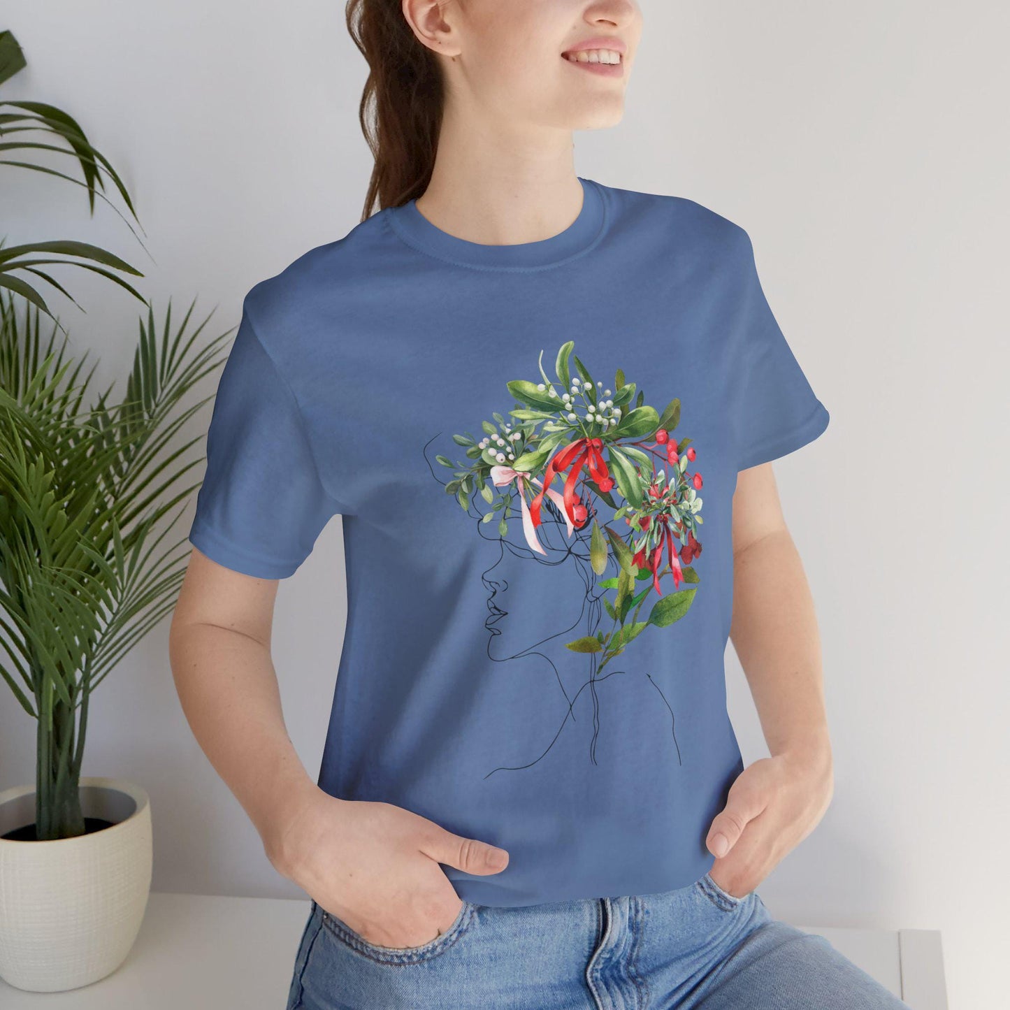 Floral Silhouette Tee, Bohemian Style Shirt, Nature Lover Gift, Spring Fashion, Casual Spring Summer Fall Wear, Eco-Friendly T-Shirt