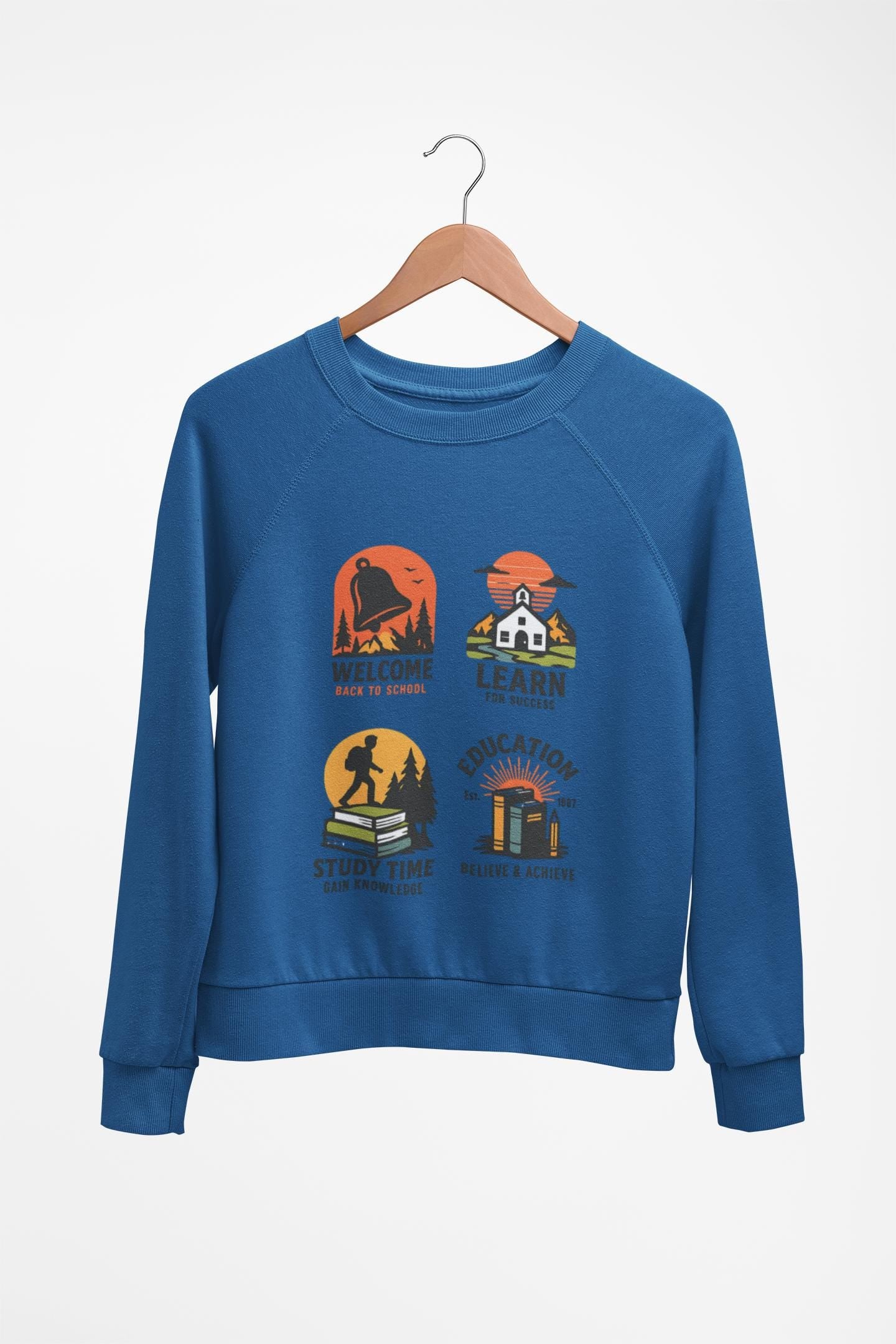 Kids Inspiring Sweatshirt - Welcome, Learn, Study Time, Fun Sweatshirt, Classroom Style, Back to School, Gift for Boy & Girl Back to School