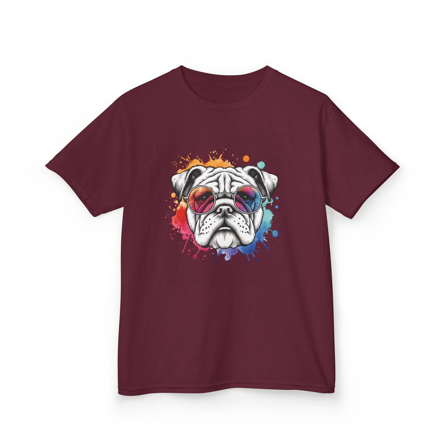 Comfort Colors Artistic Bulldog Illustrated T-Shirt, Kids Bulldug Graphic Tee, Fun Shirt for Children, Cool Summer Clothing, Gift For Kids