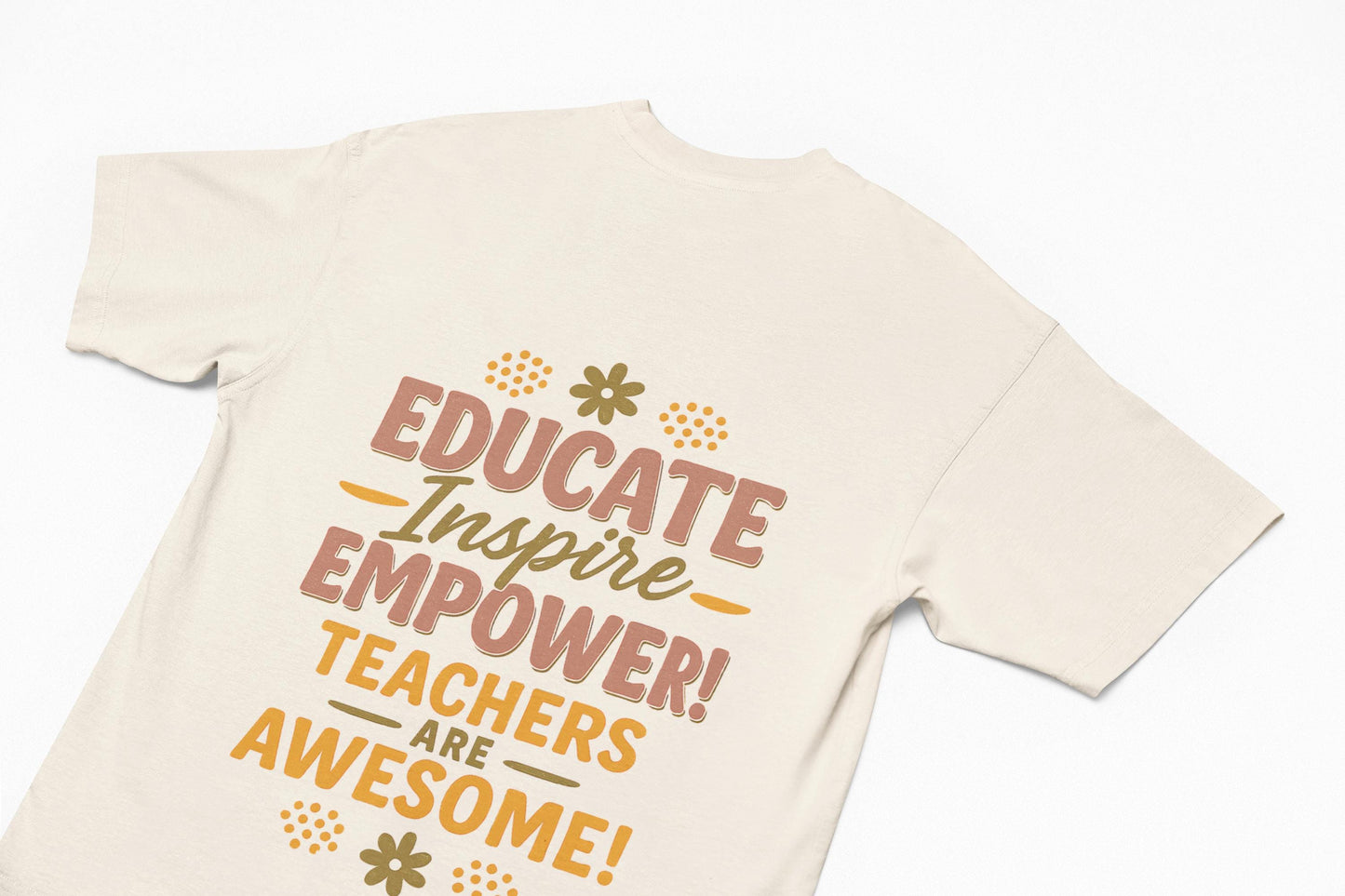 Educate Inspire Empower Teachers Are Awesome Beefy-T® Short-Sleeve T-Shirt, Great Gift for Educator, Ideal Back to School Tee, Teacher