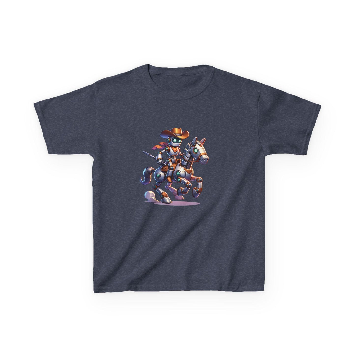 Kids Fun Robot Cowboy Tee, Back-to-School T-Shirt, Unique Gift for Kids, Birthday Shirt, Playful Graphic Kids Wear, Back to School Apparel