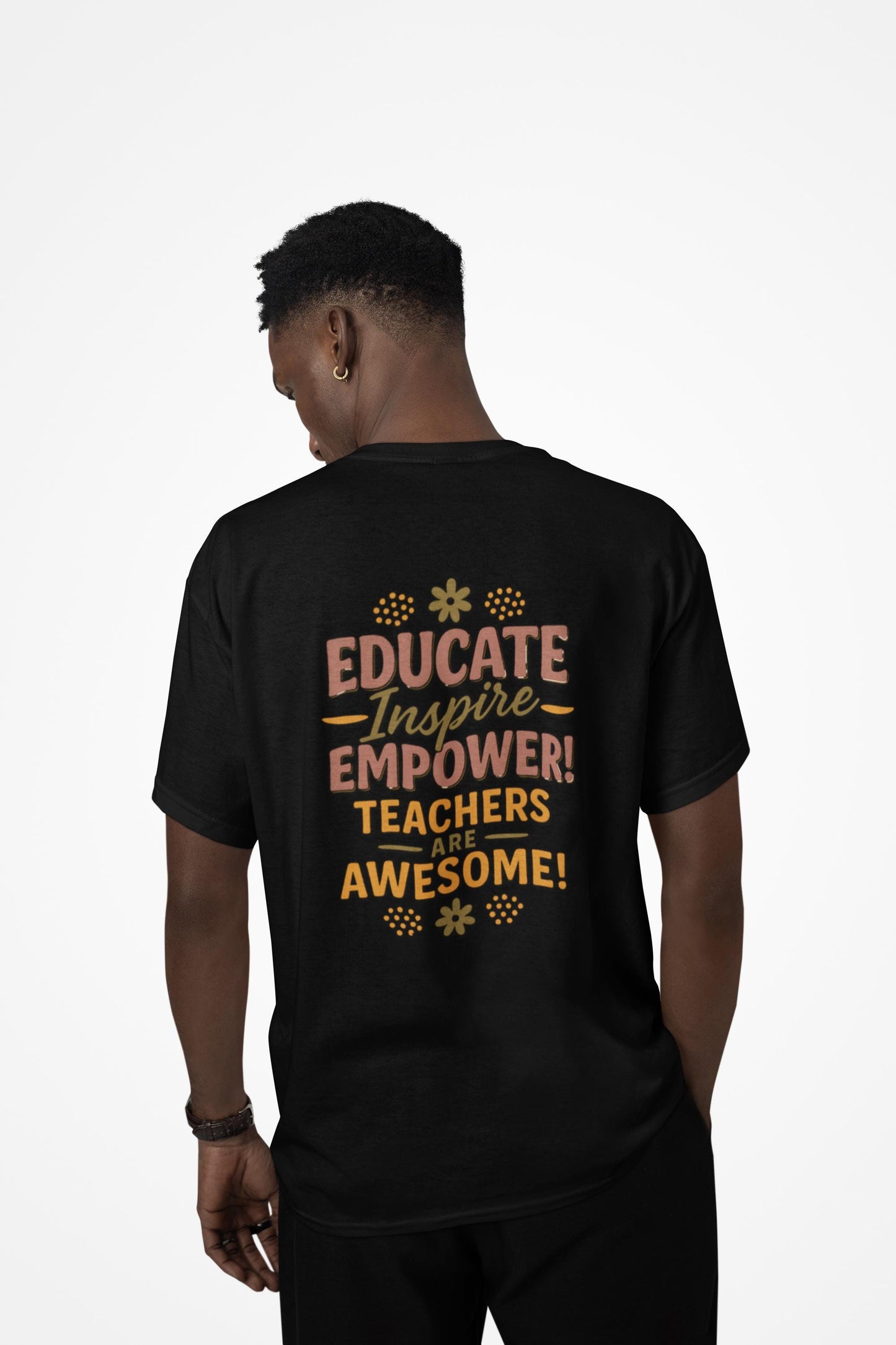 Educate Inspire Empower Teachers Are Awesome Beefy-T® Short-Sleeve T-Shirt, Great Gift for Educator, Ideal Back to School Tee, Teacher