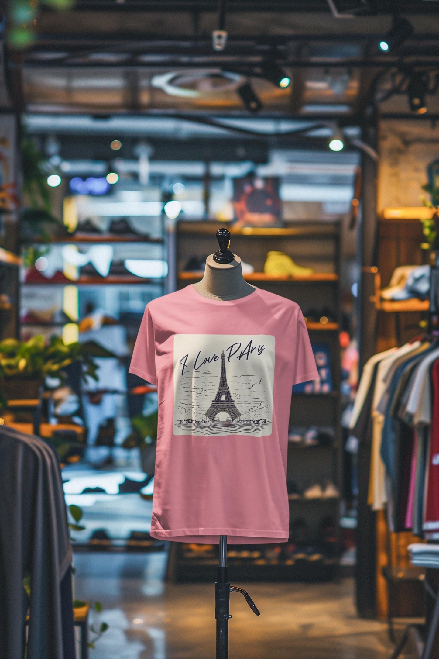 Paris Love T-Shirt, Casual Fashion Tee, Gift for Travelers, Summer Wardrobe Essential, Eiffel Tower Art Shirt, European Vacation Vibe Tee