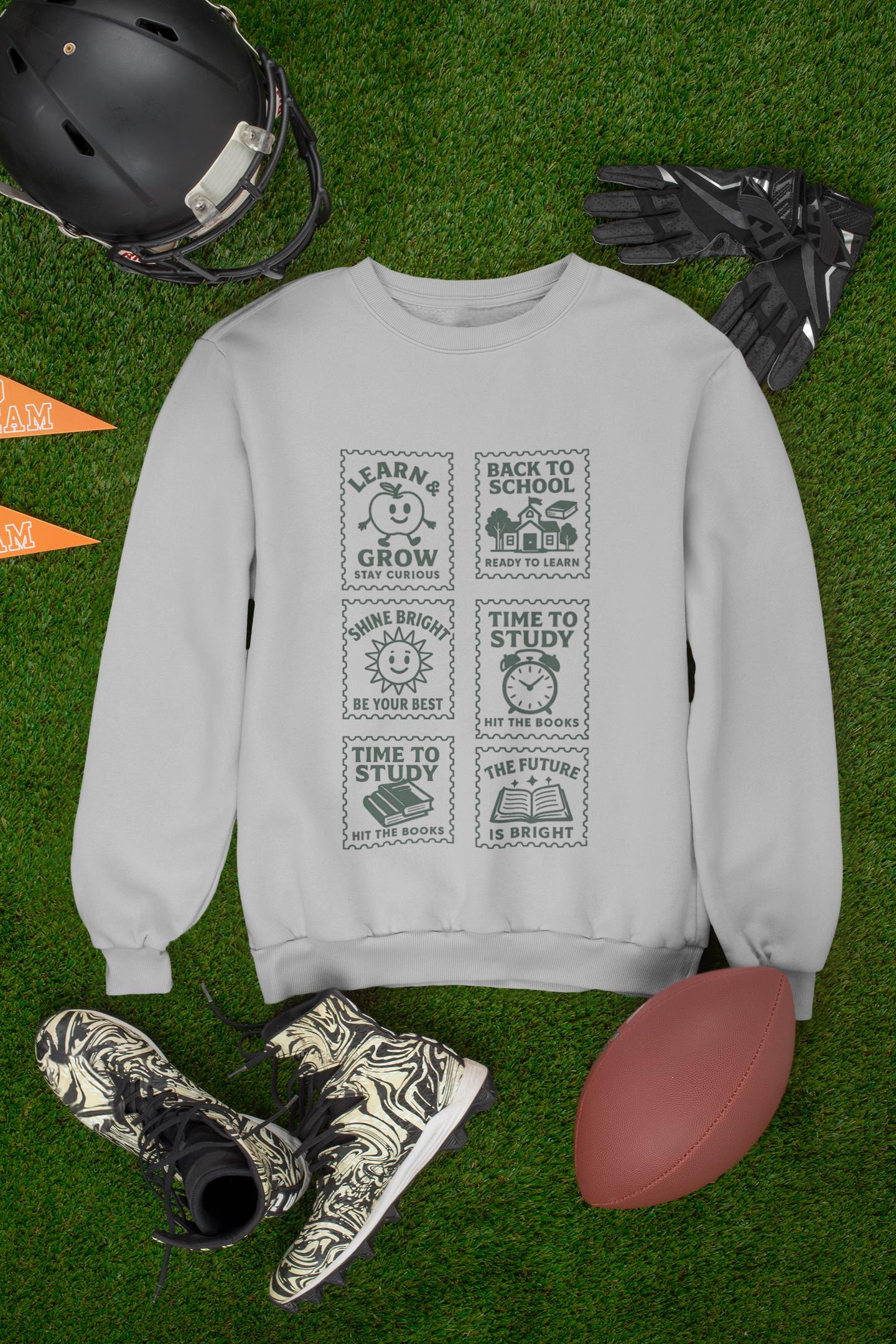 Youth Motivational Crewneck Sweatshirt, Back to School Gift, Study Motivation Apparel, Positive Quotes Sweatshirt, Comfortable Kids