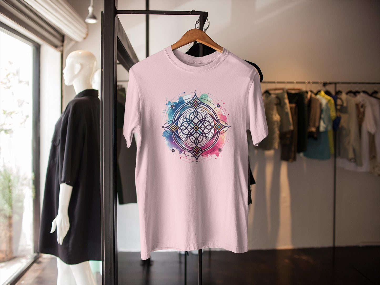 Neodiverse Astro Celestial Neo-Soul T-Shirt, Colorful Mandala Design, Boho Tee, Comfortable Casual Wear, Perfect for Festivals
