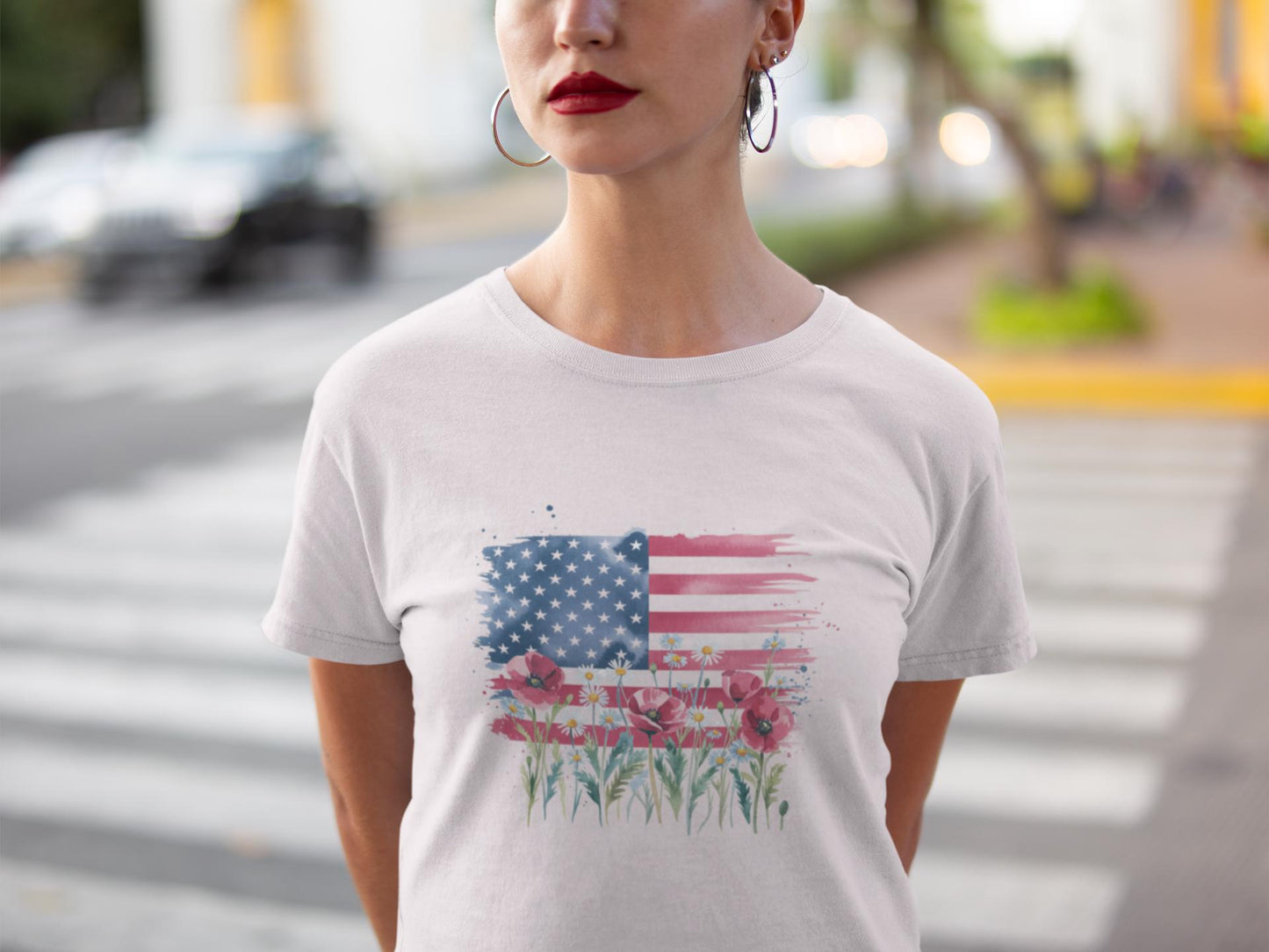 Retro America Shirt, American Flag, 4th Of July Tee, Minimalist Gifts Tee, Comfort Colors, Red White Blue, Fourth Of July Patriotic Gift
