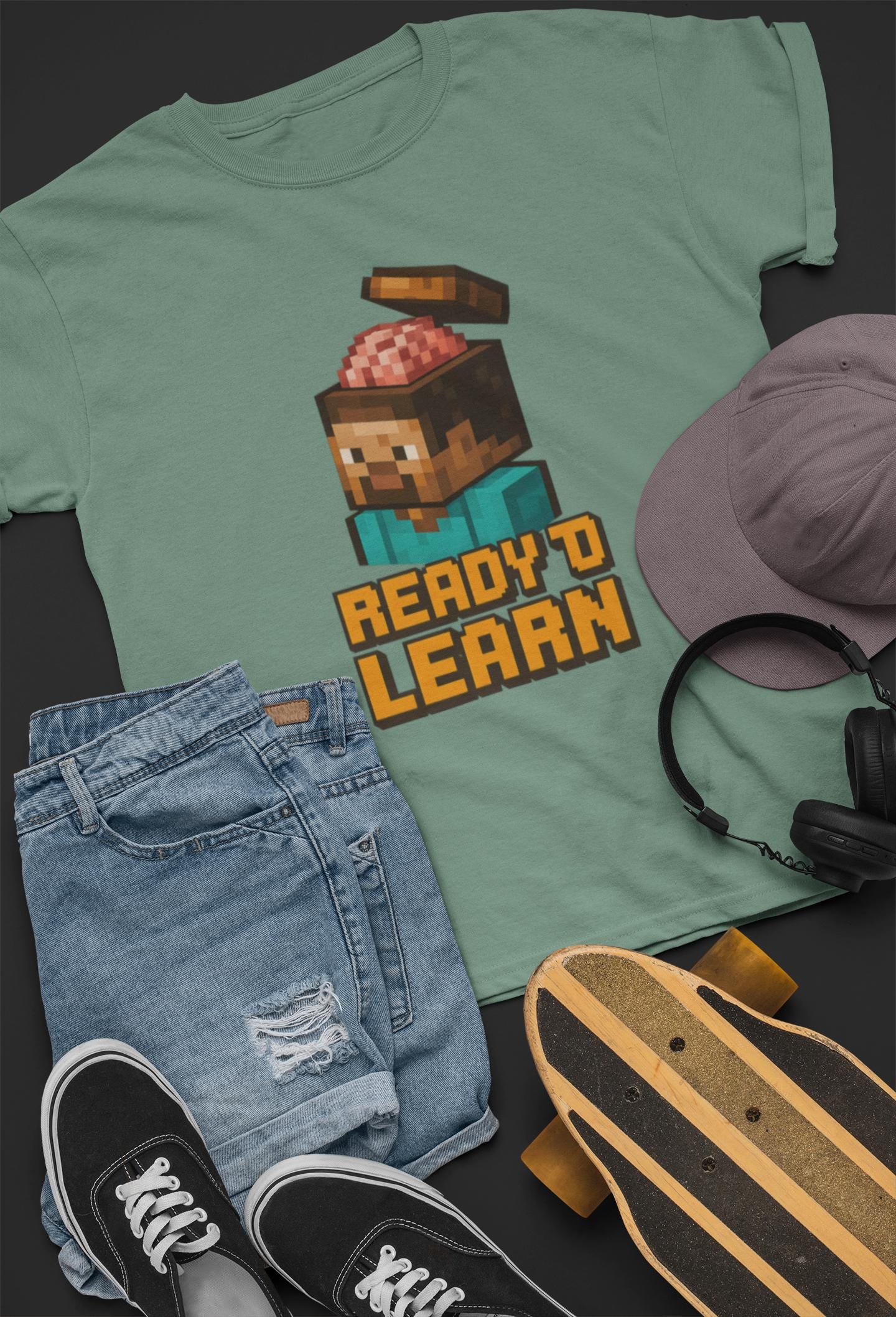 Youth Minecraft Inspired Tee - Ready to Learn, Gamer Shirt, Back To School Student Tee, First Day Of Back to School Shirts for Boys & Girls
