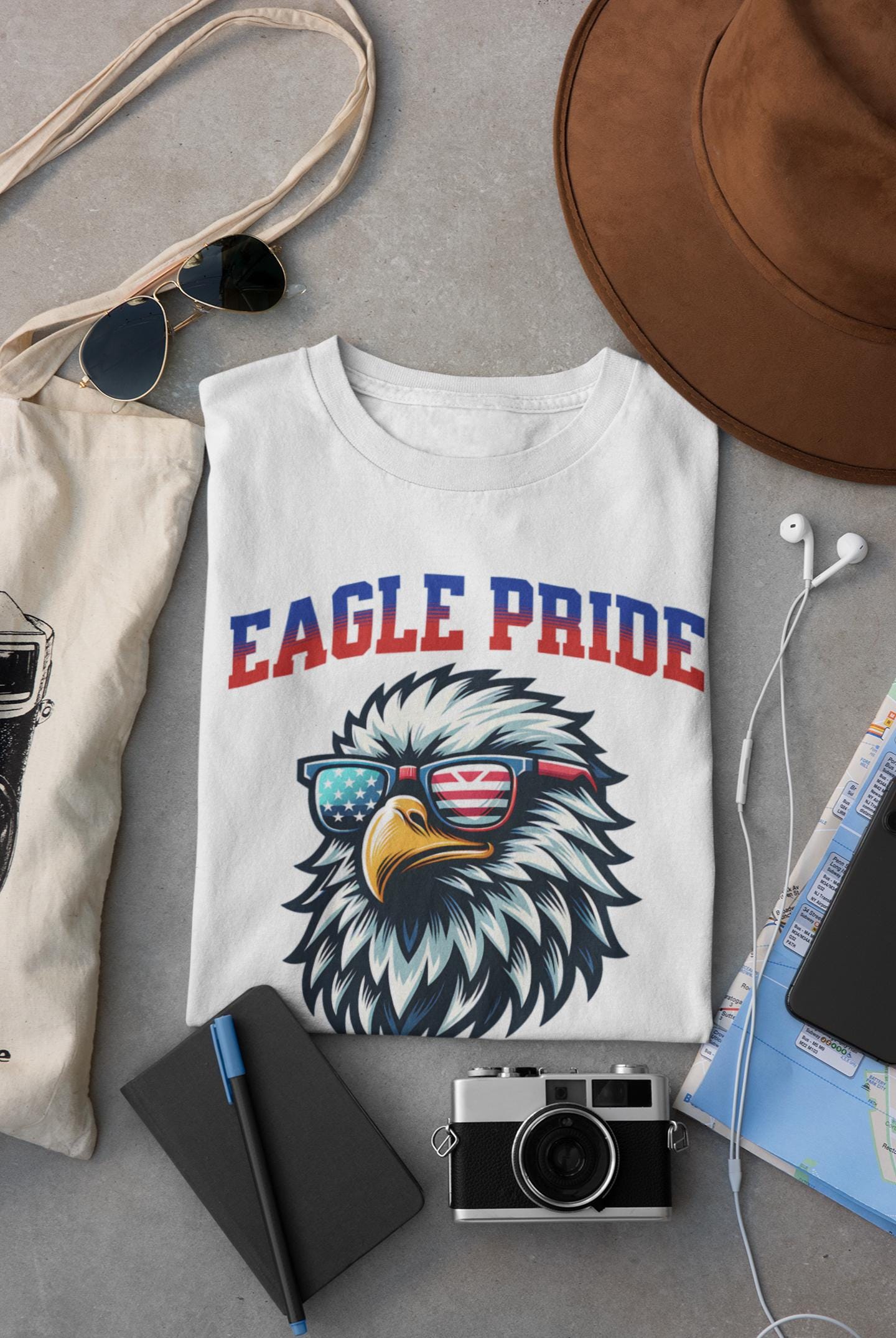 American Eagle 4th of July T-Shirt, Men and Women Garment-Dyed July 4th Tee, Summer BBQ, Independence Day, Red White Blue, Comfort Colors.