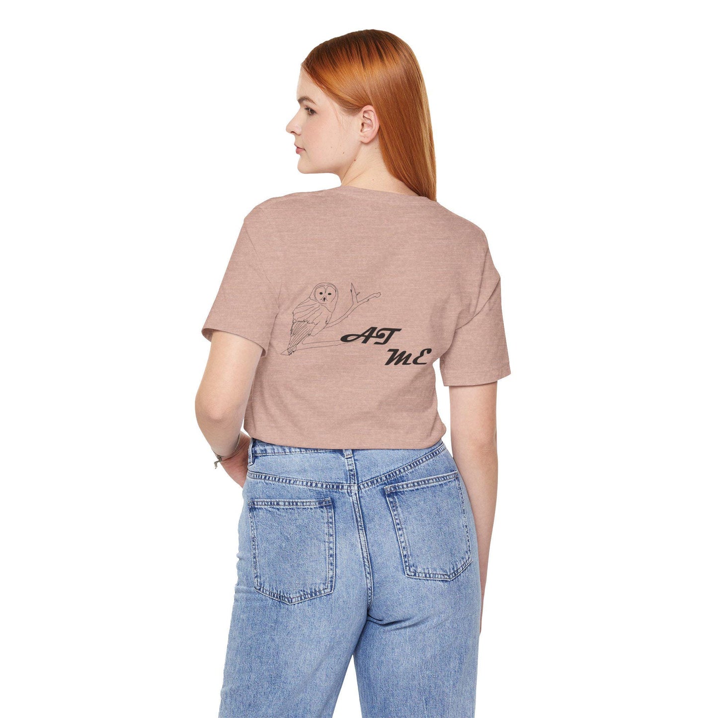 Boho Owl Graphic Tee, Relaxed Fit Shirt, Nature Lover Gift, Casual Wear, Eco-friendly Apparel