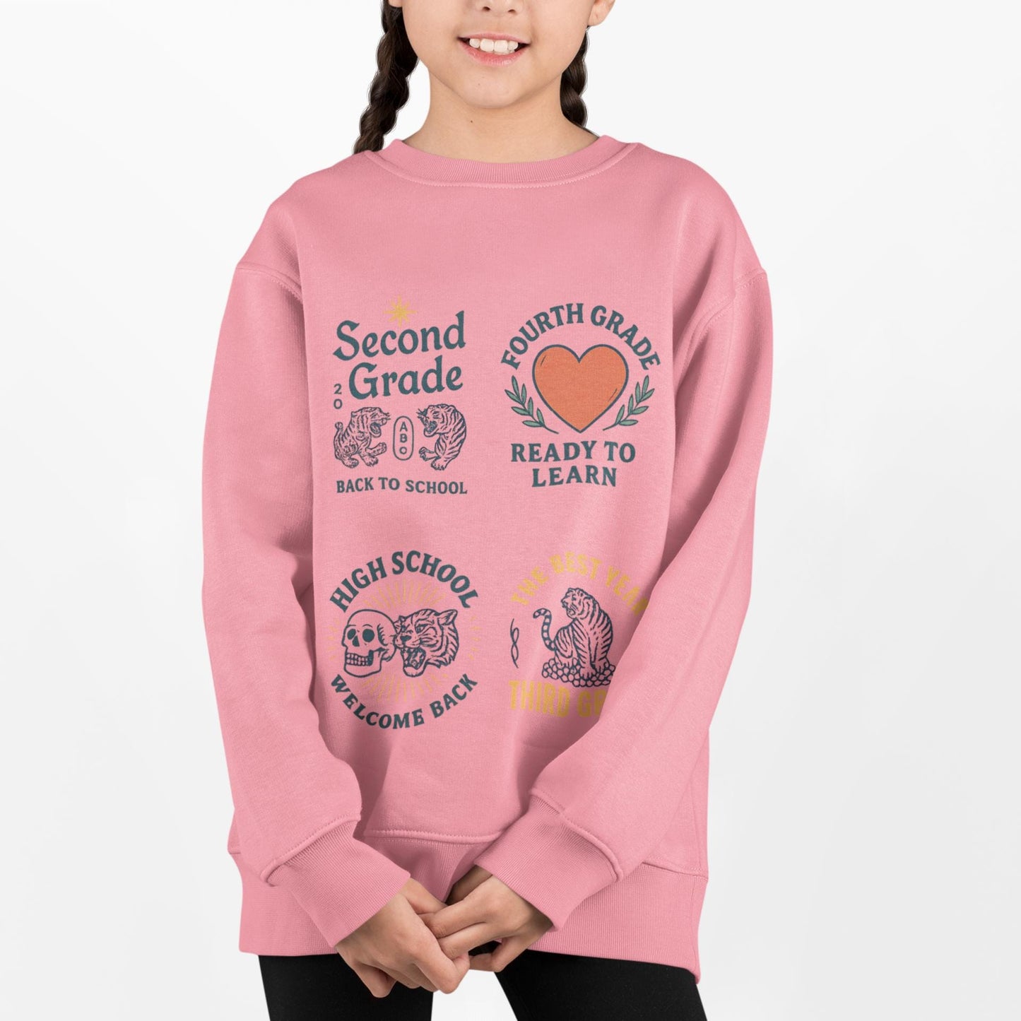 Kids Inspiring Sweatshirt - Inspiring Message for Different School Grades, Fun Sweatshirt, Gift for Boys & Girls Back to School