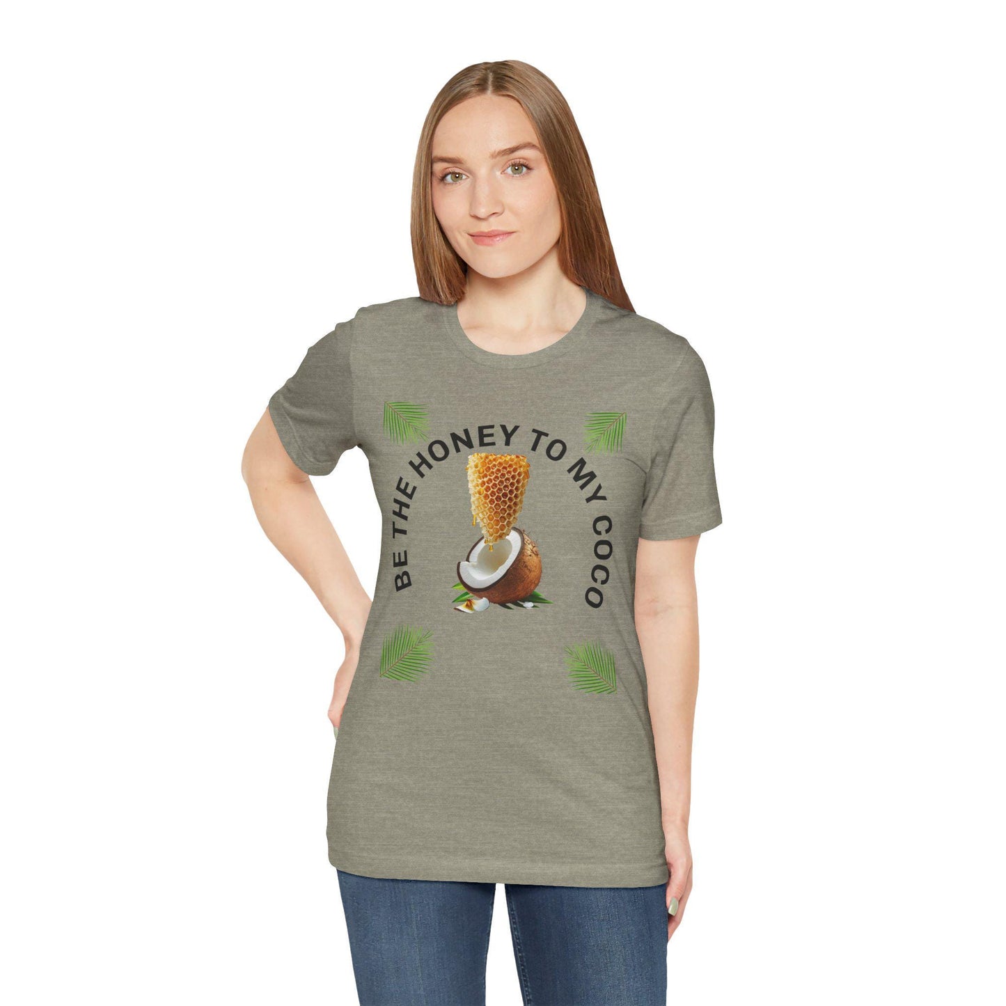 Honey to My Coco Tee | Short Sleeve T-Shirt | Beach Vibes, Casual Wear, Summer Outfit, Gift for Friends, Tropical Style, Fun Flirty Tee