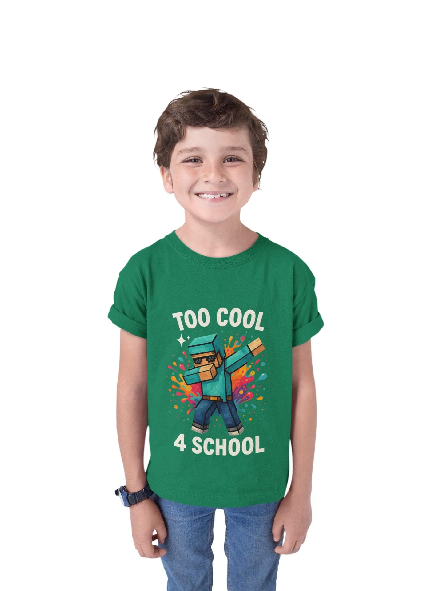 Minecraft Inspired Too Cool 4 School Youth T-Shirt, Kids Tee, Back to School Gift for Students, Welcome Back T-Shirt, Back-to-School T-Shirt