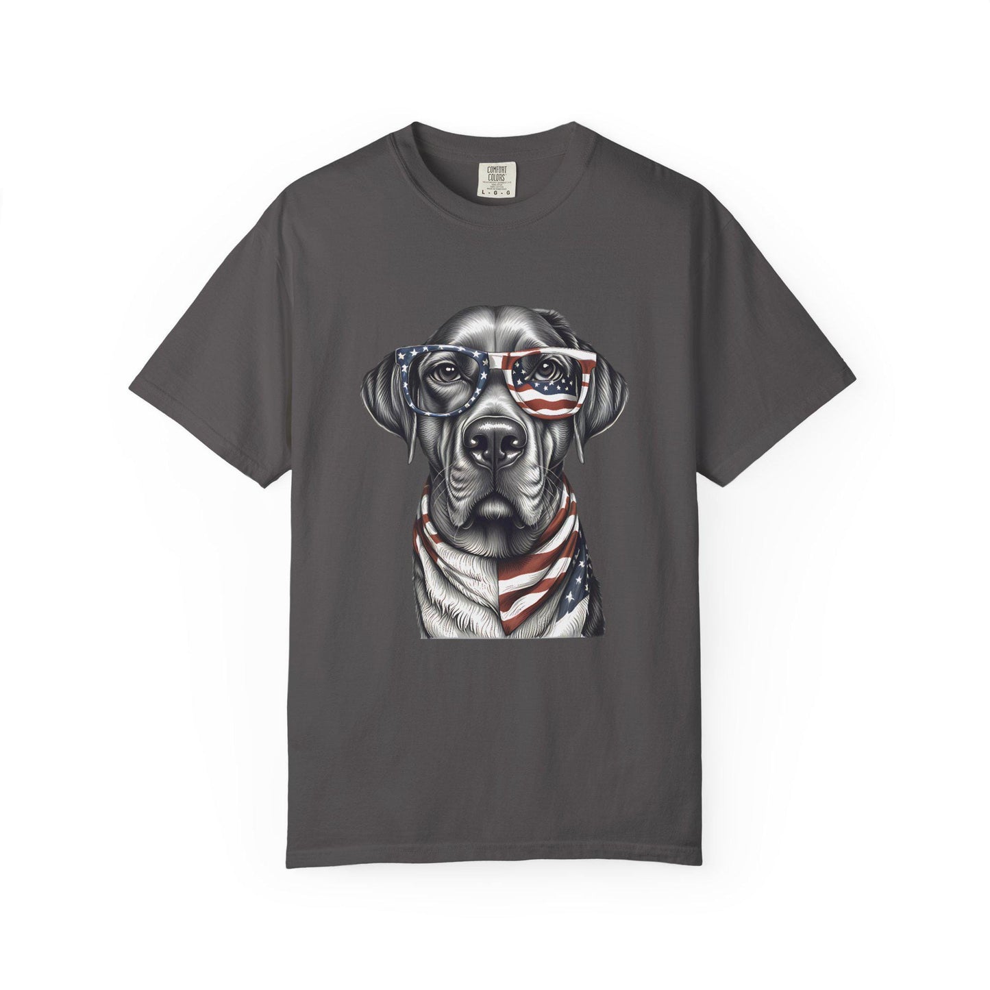4th of July Dog T-Shirt, Men and Women Garment-Dyed Tee for July 4th, Summer BBQ, Independence Day, Red White Blue, Comfort Colors.