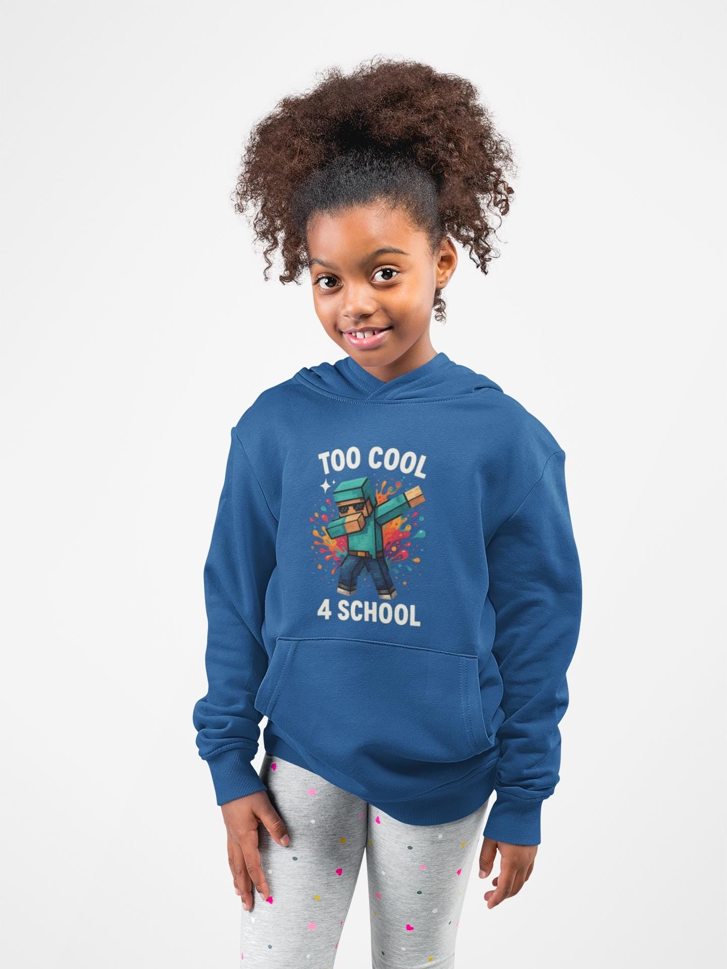 Minecraft Inspired Too Cool 4 School Youth Hoodie, Kids Hoodie, Back to School Gift for Students, Welcome Back Hoodie, Back-to-School Hoodie