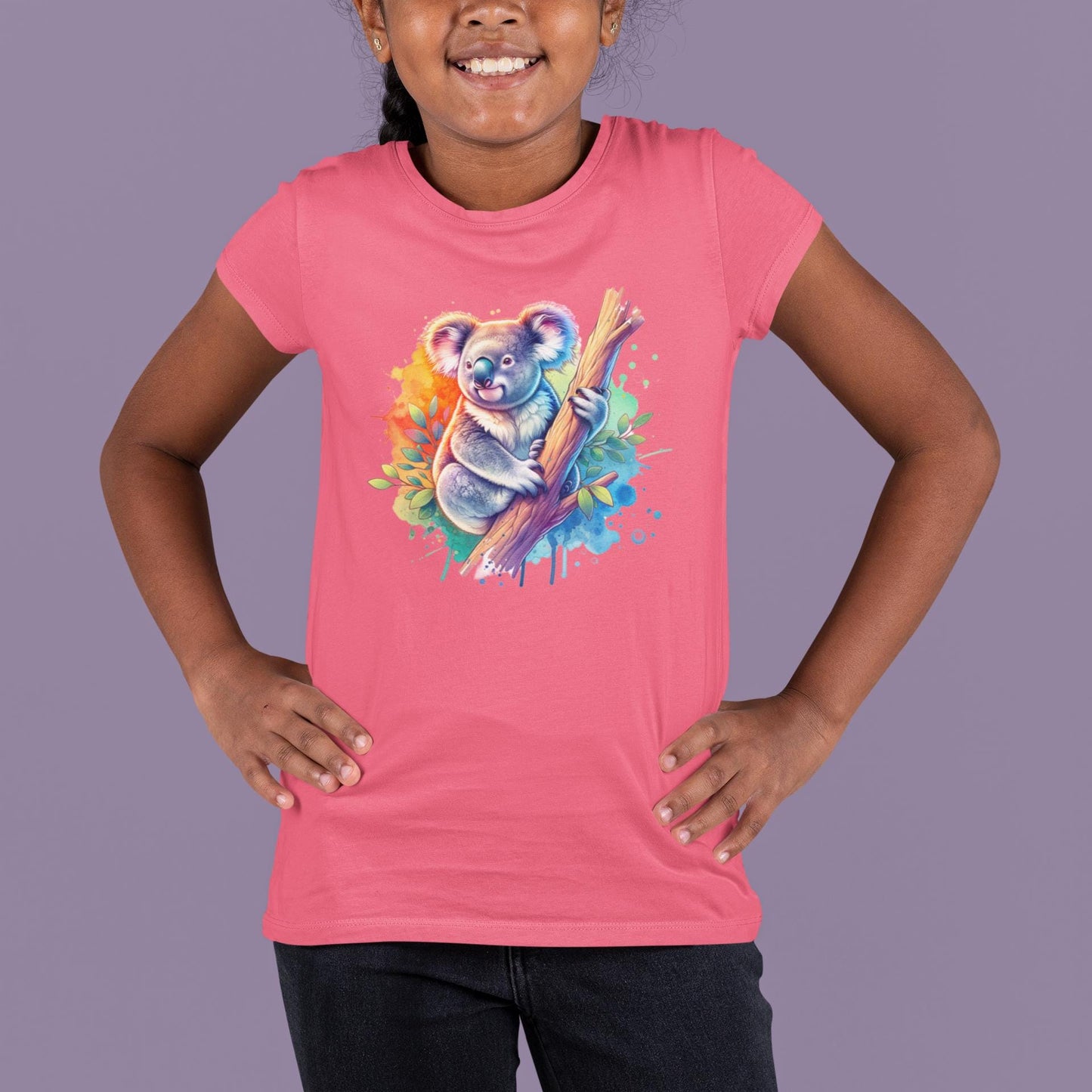Children's Colorful Koala Tee, Fun Kids T-Shirt, Animal Tee, Gift for Nature Lovers, Birthday Present, Great Gift for Boys and Girls