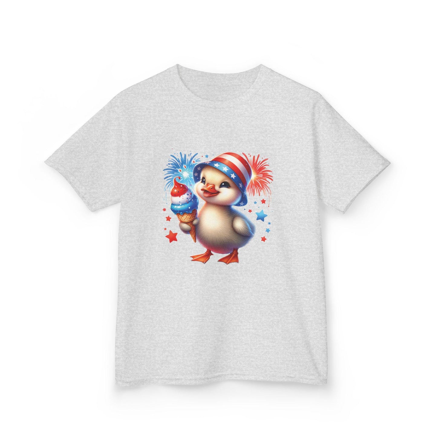 Fourth July Tee, Kids Fun Duck Graphic Tee, Fun Shirt for Children, Cool Summer Clothing, Independence Day Gift For Kids, Red White Blue