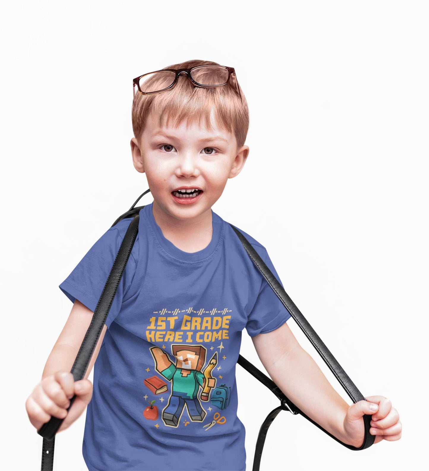 Minecraft Inspired 1st Grade Adventure Youth T-Shirt, Kids Tee, Back to School Gift for Students, Welcome Back T-Shirt, Back-to-School Tee