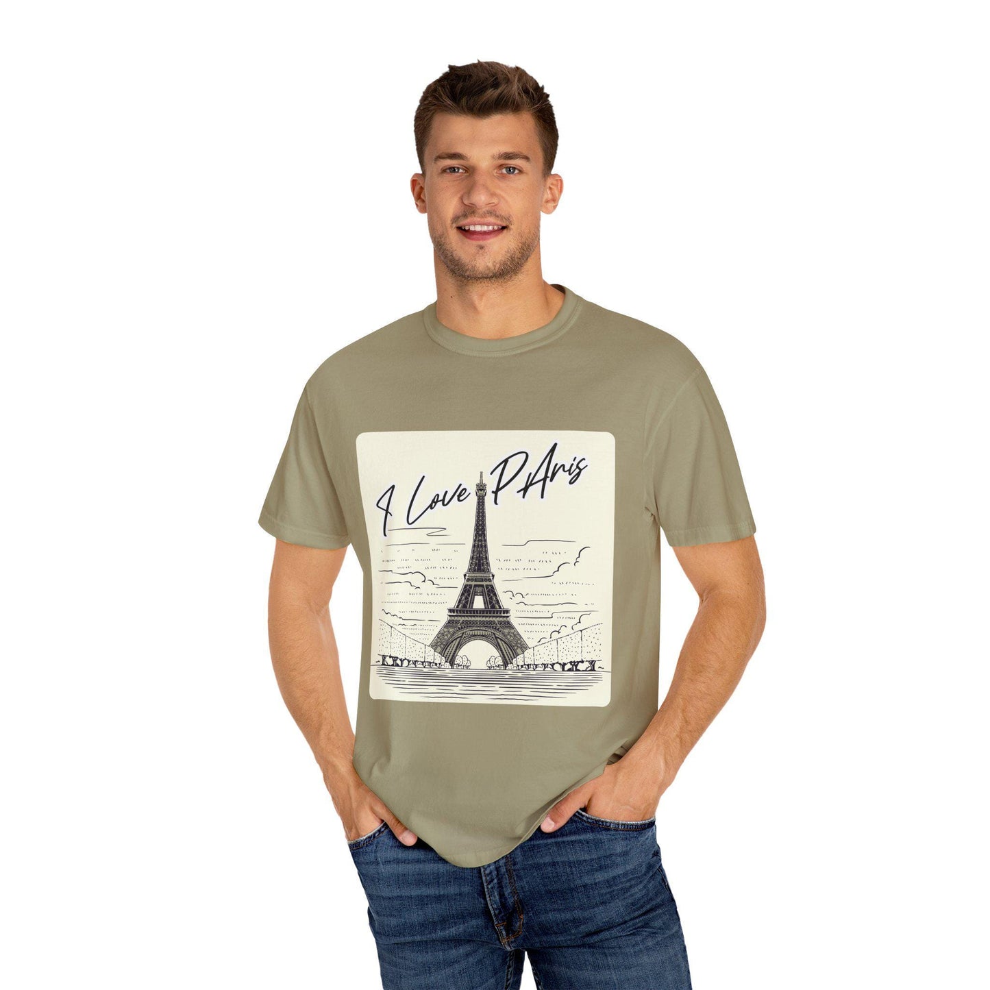 Paris Love T-Shirt, Casual Fashion Tee, Gift for Travelers, Summer Wardrobe Essential, Eiffel Tower Art Shirt, European Vacation Vibe Tee