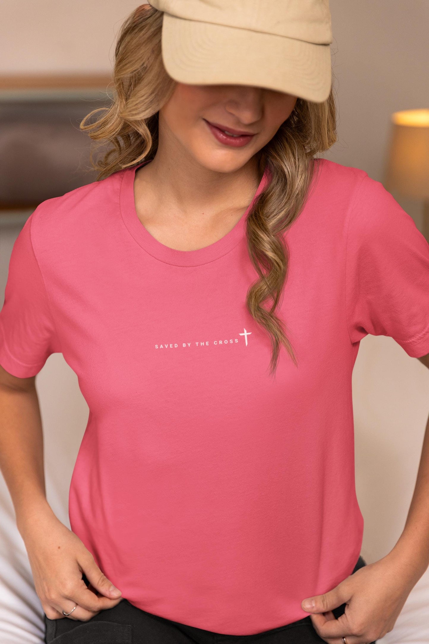 Saved by the cross inspiring Tee. Encouraging biblical verse screenprint tee. Unisex Style, Comfortable Summer Shirt, Streetwear Essential