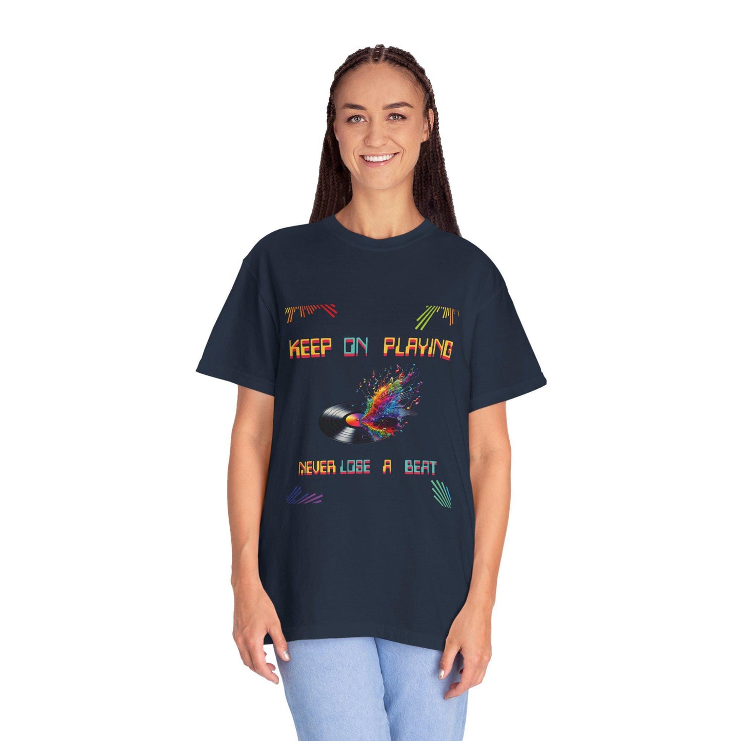 Vibrant Music Tee - Unisex Garment-Dyed T-shirt, Playful Vintage Shirt, Perfect for Musicians, Gifts for Music Lovers, Festival Apparel