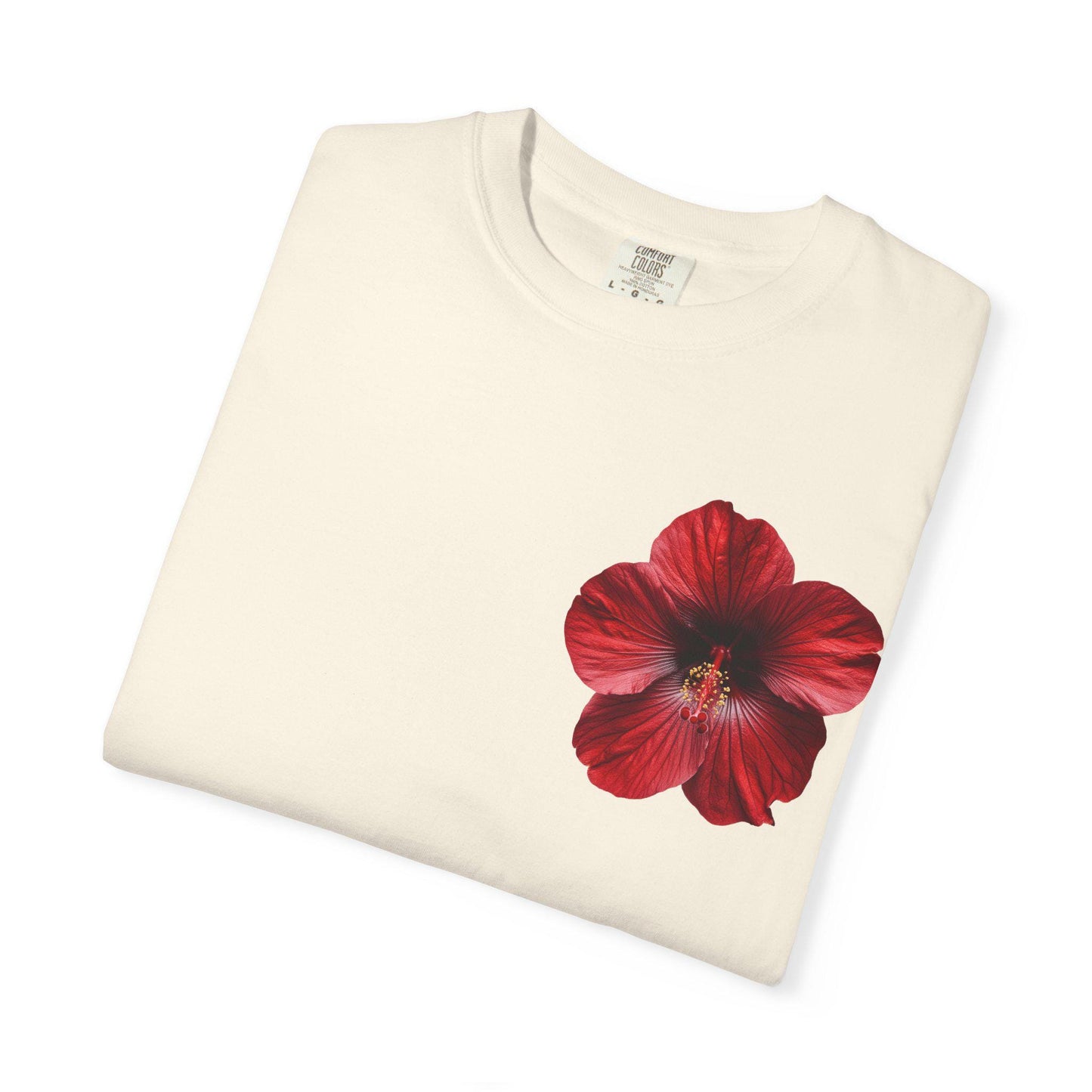 Hibiscus Flower Beach T-Shirt, Casual Comfort Tee, Lightweight Summer Shirt, Everyday Wear, Nature Enthusiast Apparel, Comfort Colors Tee