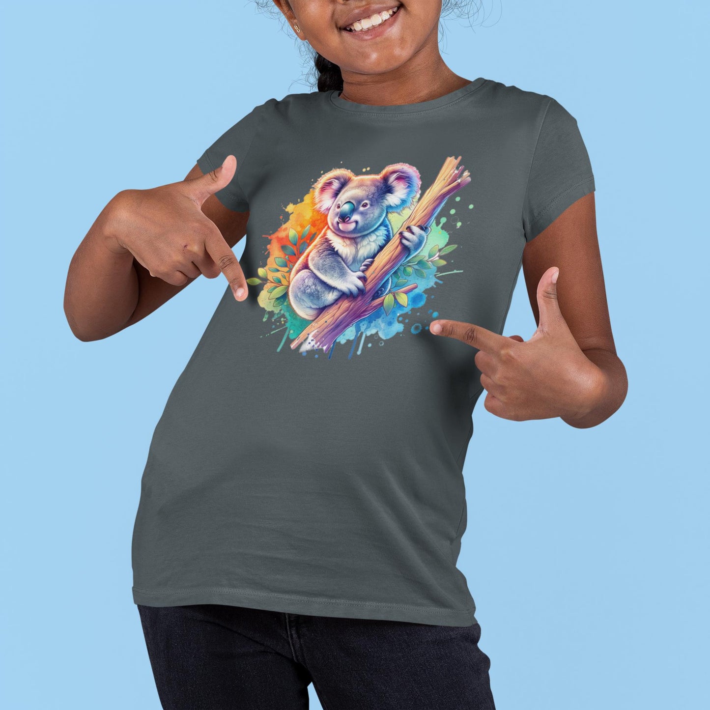 Children's Colorful Koala Tee, Fun Kids T-Shirt, Animal Tee, Gift for Nature Lovers, Birthday Present, Great Gift for Boys and Girls