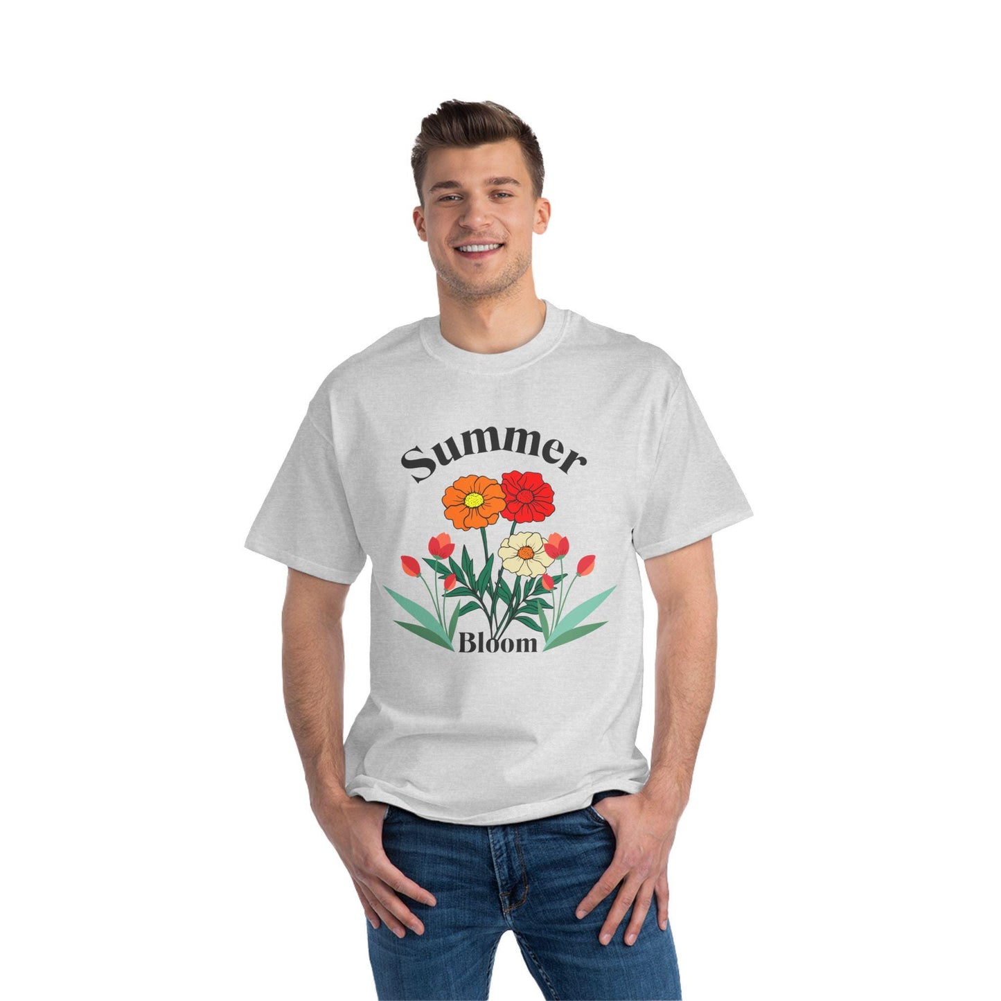Summer Bloom T-Shirt - Floral Graphic Tee, Spring Style, Gift for Gardeners, Casual Wear, Summer Wardrobe Essential, Essential Outdoor Tee
