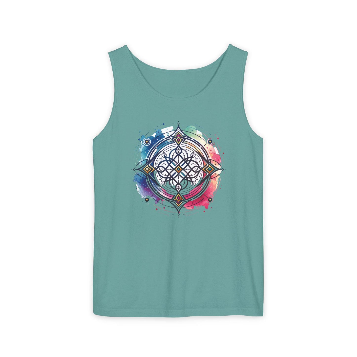 Colorful Mandala Tank Top, Neodiverse Astro Celestial Neo-Soul Tee, Boho Festival Shirt, Perfect Comfort Casual Holiday Weekend Wear