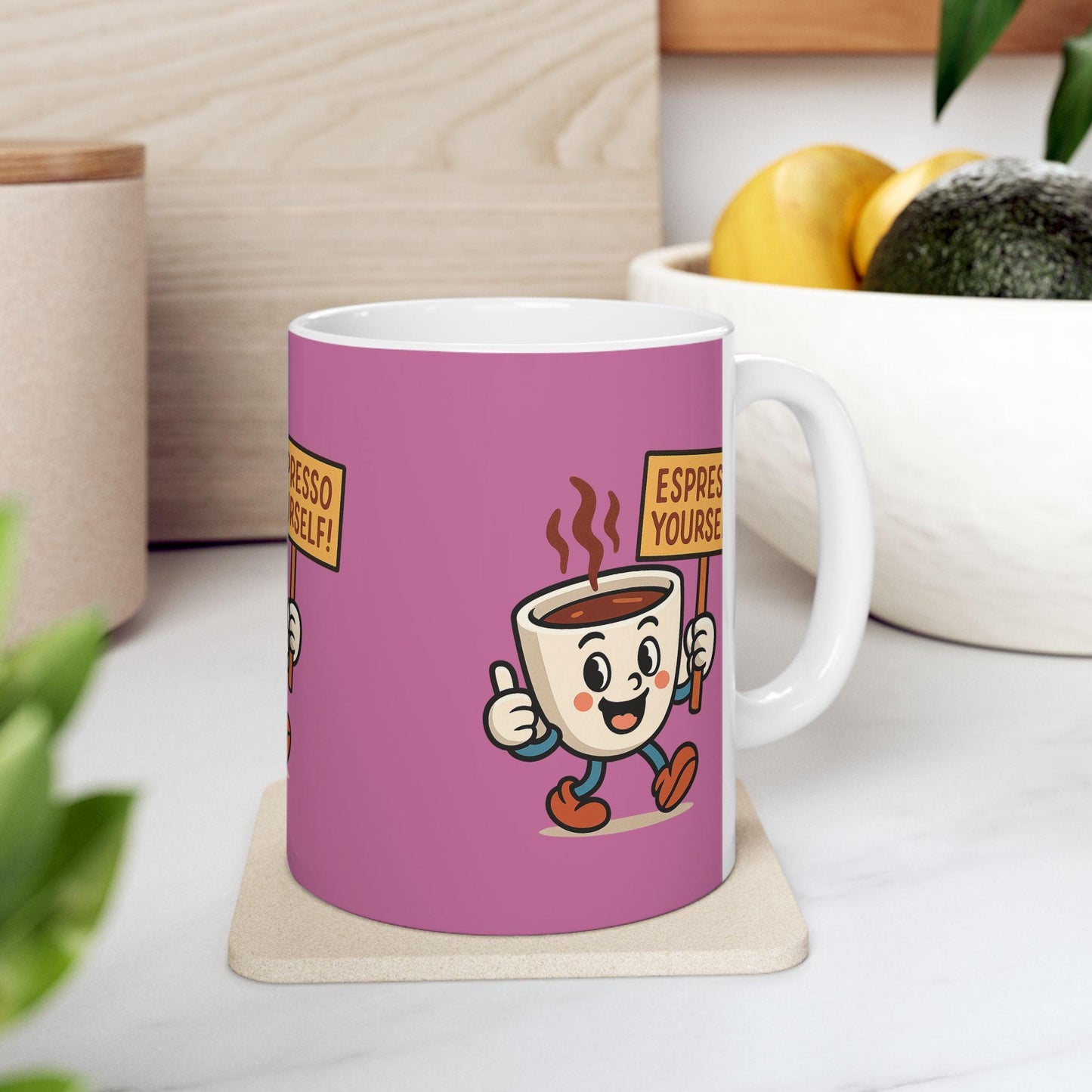 Espresso Yourself Coffee Mug, Cute Drinkware Gift for Coffee Lovers, Espresso Mug, Ideal Back 2 School Gift for Teachers and Parents