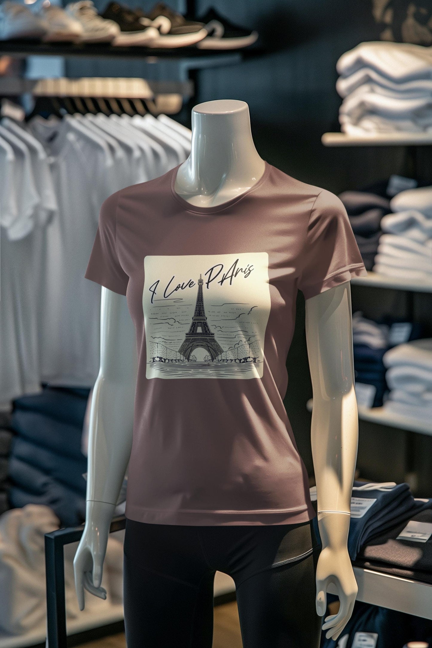 Paris Love T-Shirt, Casual Fashion Tee, Gift for Travelers, Summer Wardrobe Essential, Eiffel Tower Art Shirt, European Vacation Vibe Tee