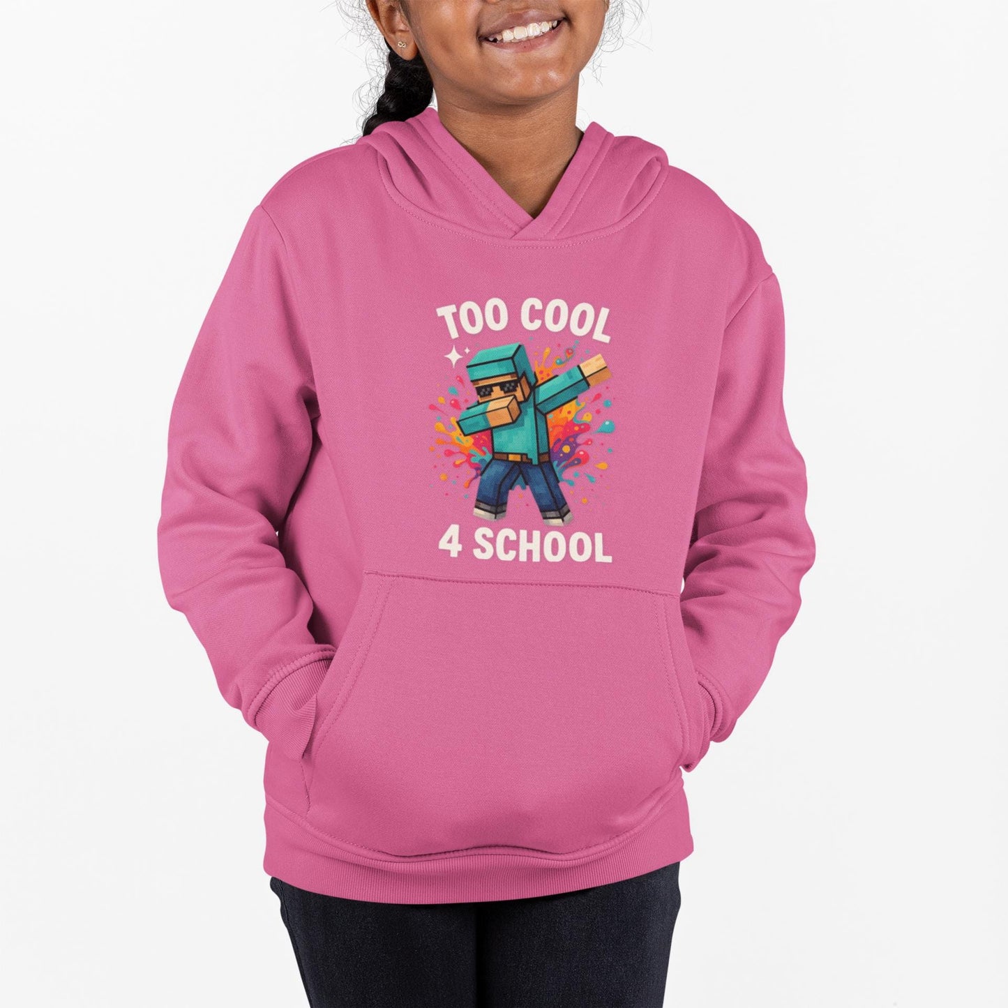 Minecraft Inspired Too Cool 4 School Youth Hoodie, Kids Hoodie, Back to School Gift for Students, Welcome Back Hoodie, Back-to-School Hoodie