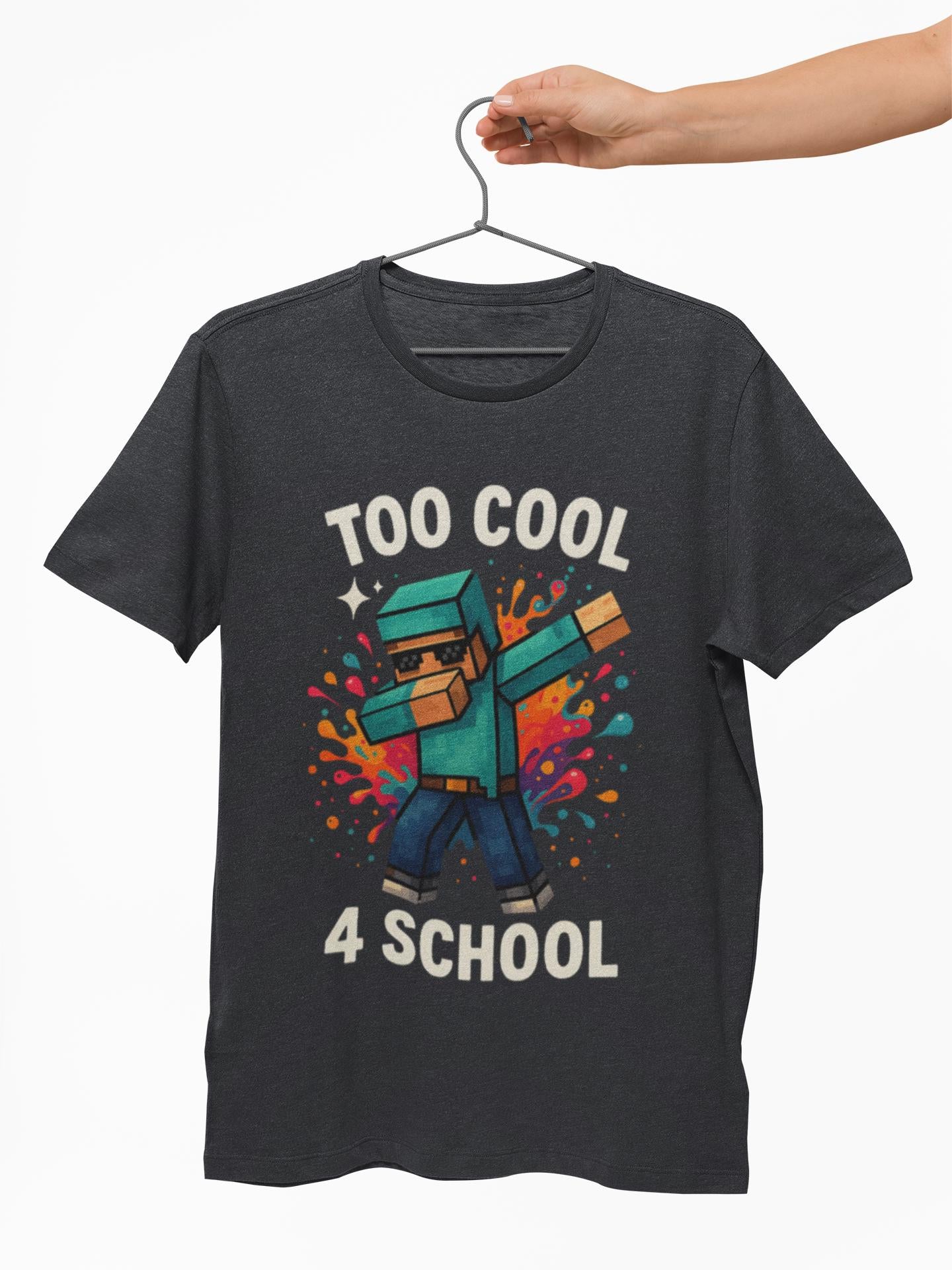 Minecraft Inspired Too Cool 4 School Youth T-Shirt, Kids Tee, Back to School Gift for Students, Welcome Back T-Shirt, Back-to-School T-Shirt