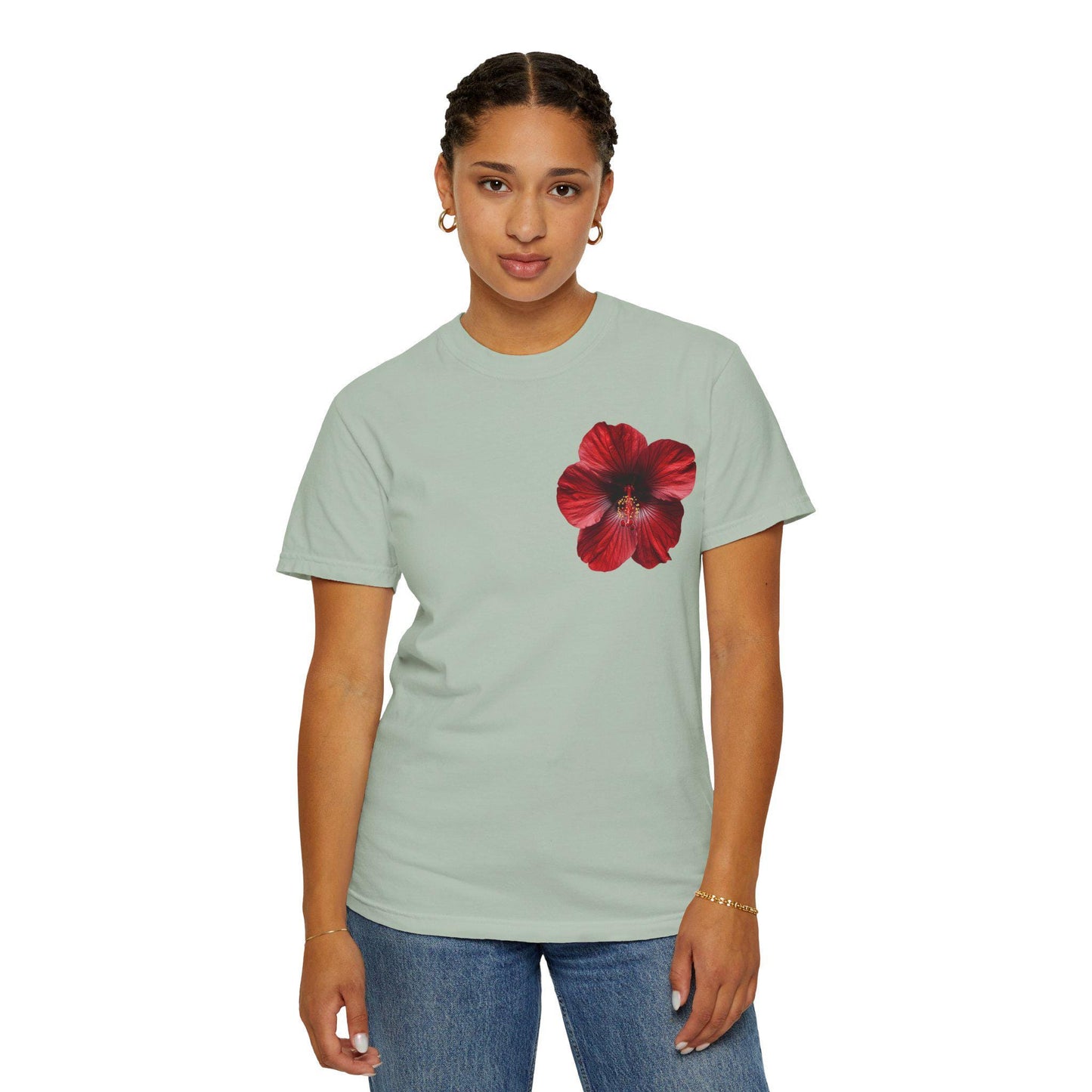 Hibiscus Flower Beach T-Shirt, Casual Comfort Tee, Lightweight Summer Shirt, Everyday Wear, Nature Enthusiast Apparel, Comfort Colors Tee