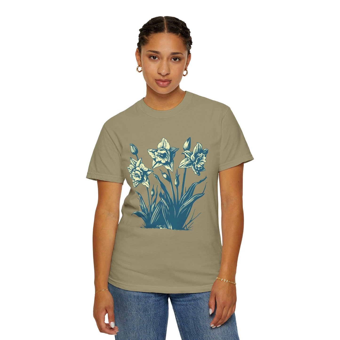 Boho Daisy Flower Shirt, Comfort Colors, Botanical Floral Graphic Tee, Nature Lovers Gift, Casual Wear, Spring & Summer Fashion