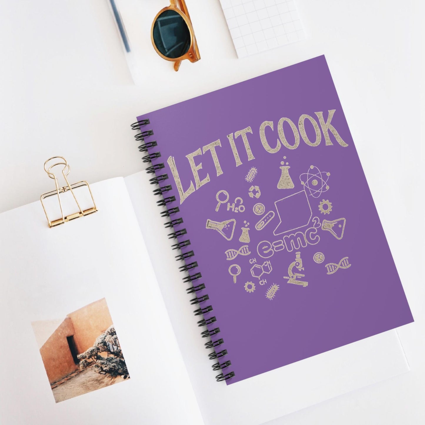 Science Lab Spiral Notebook, Chemistry Journal for Students Teachers STEM Gift Cute, Study Notes Planner Back to School Laboratory Scientist