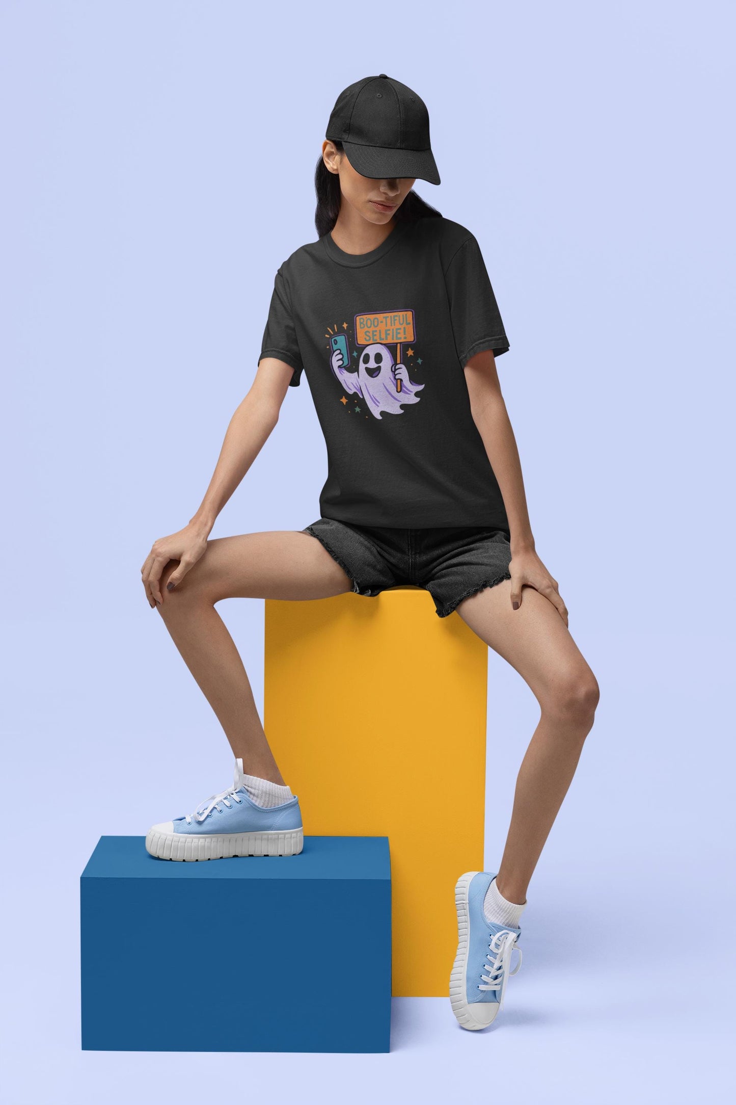 Boo-tiful Selfie Ghost Kids Tee, Halloween Shirt, Youth Tee for Boys and Boys, Spooky Kids Apparel, Fun Ghost Design, Back to School Apparel