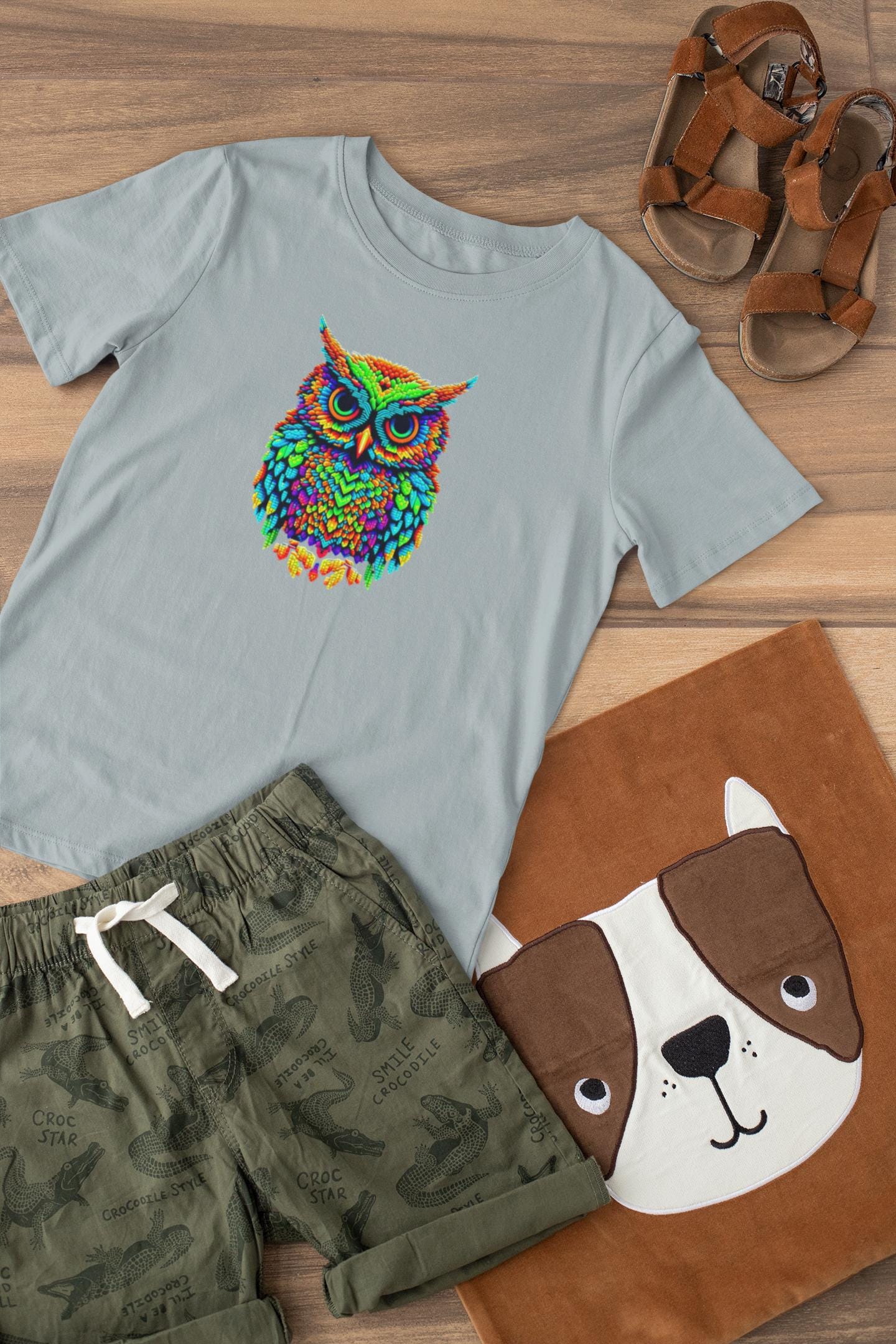 Owl Kids Tee, Fun Graphic T-Shirt for Boys and Girls, Vibrant Owl Shirt, Creative Gift for Boys & Girls, Animal Lover Shirt, Owl T-Shirt