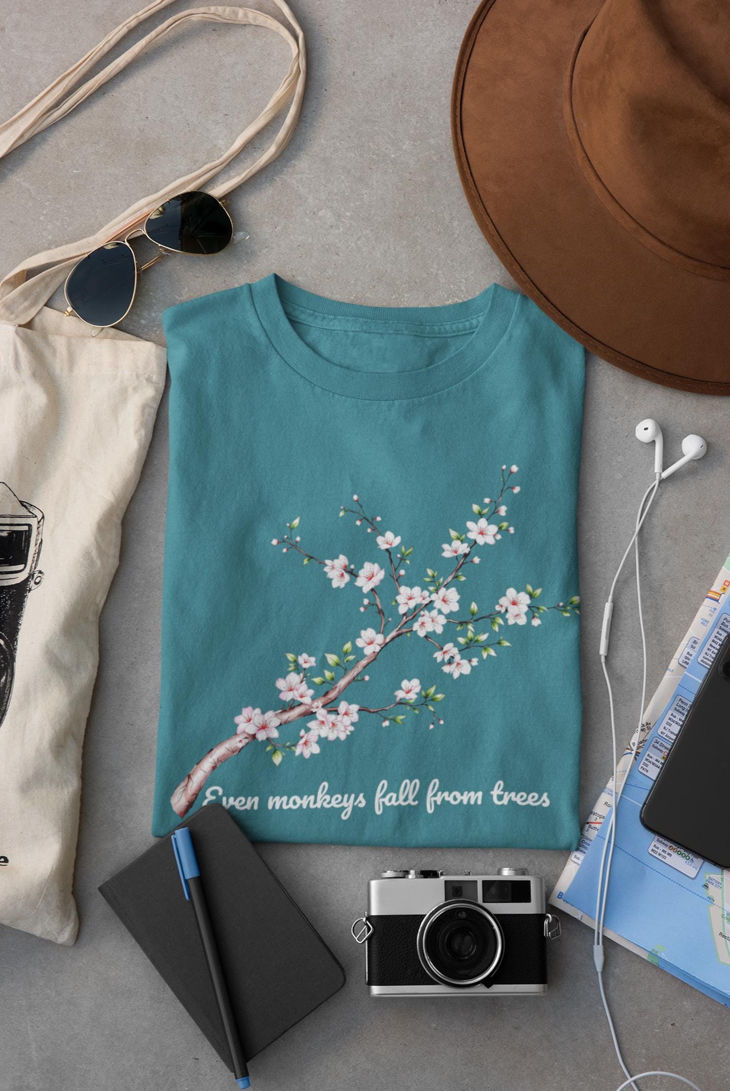 Cherry Blossoms Floral T-Shirt, Inspirational Quote Shirt, Gift for Nature Lovers, Casual Spring Tee, Motivational Apparel, Comfort Colors